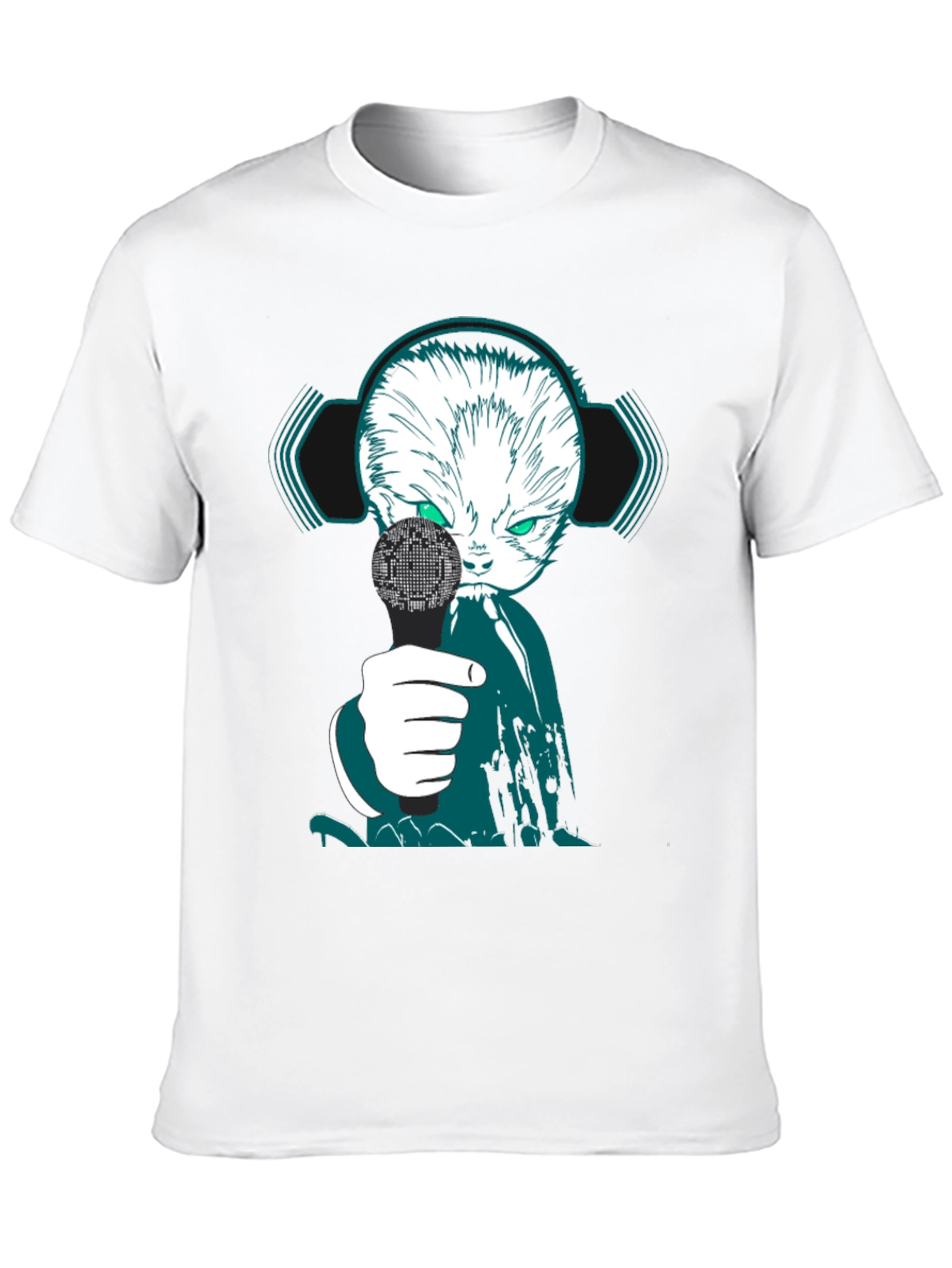 Cyber Cat DJ Graphic Tee - Unique Streetwear