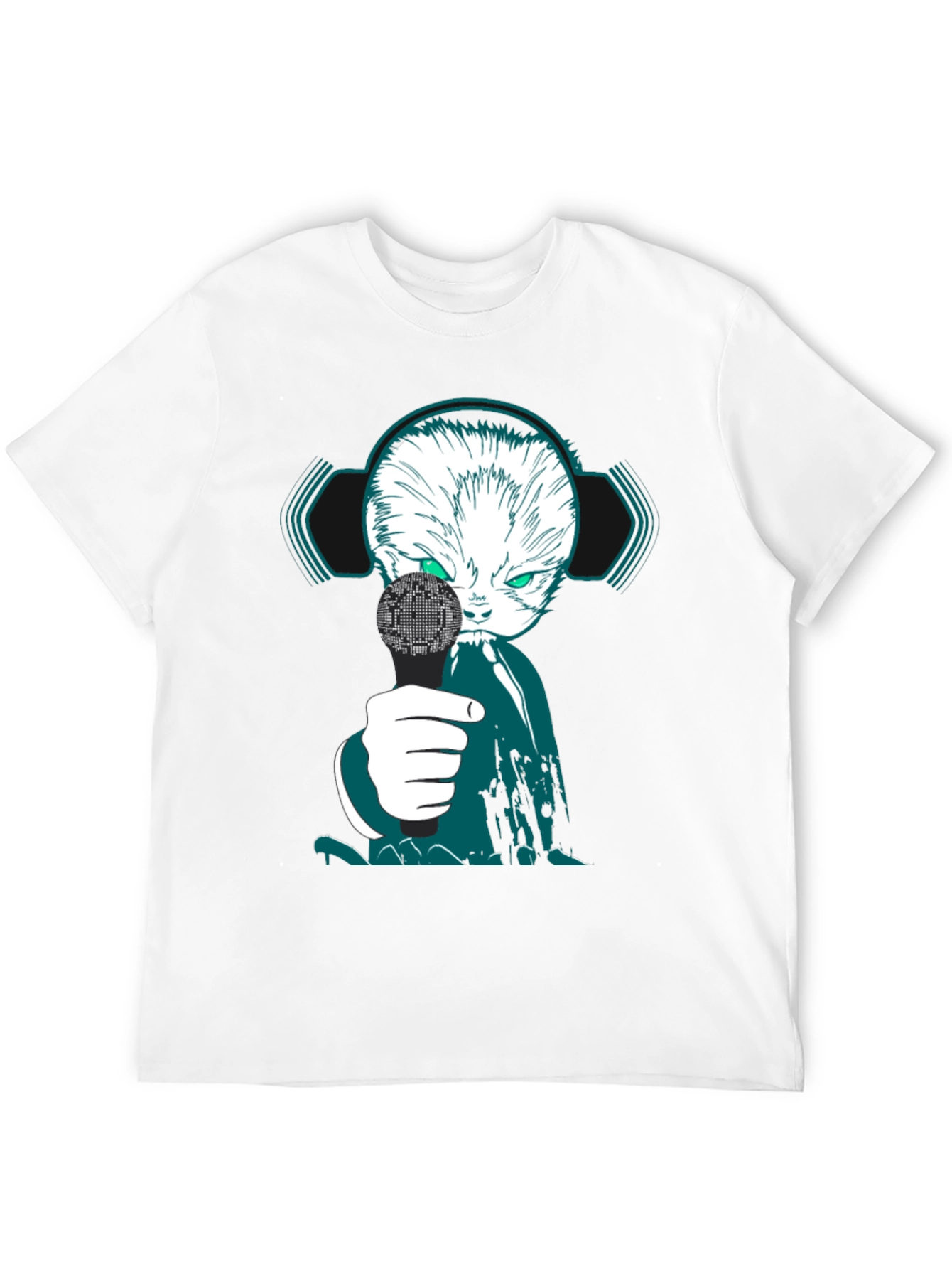 Cyber Cat DJ Graphic Tee - Unique Streetwear