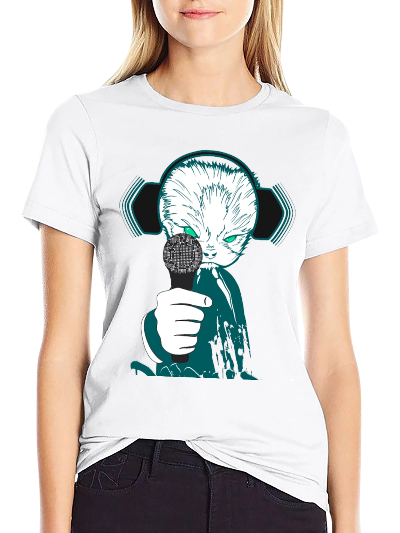 Cyber Cat DJ Graphic Tee - Unique Streetwear