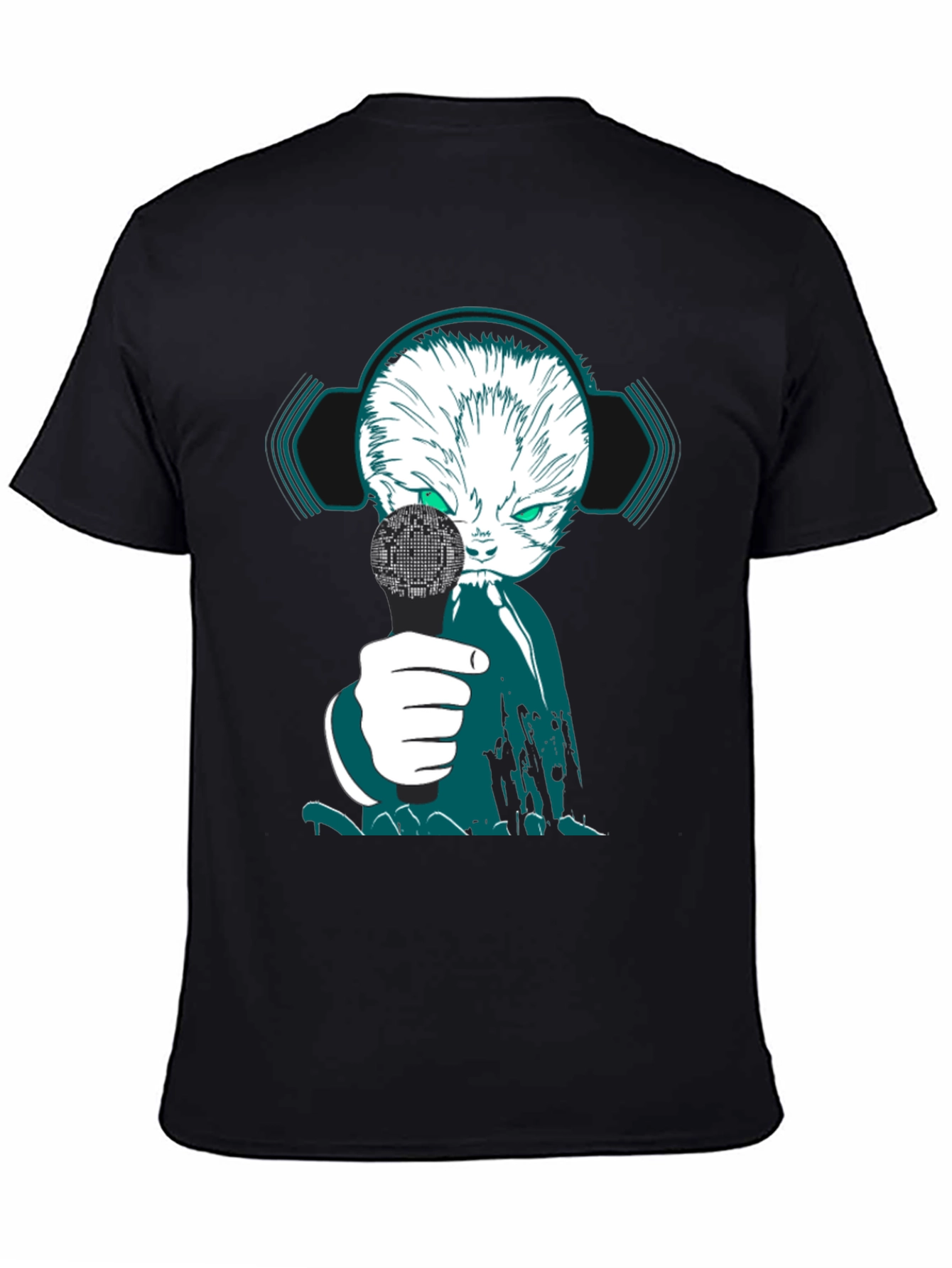 Cyber Cat DJ Graphic Tee - Unique Streetwear