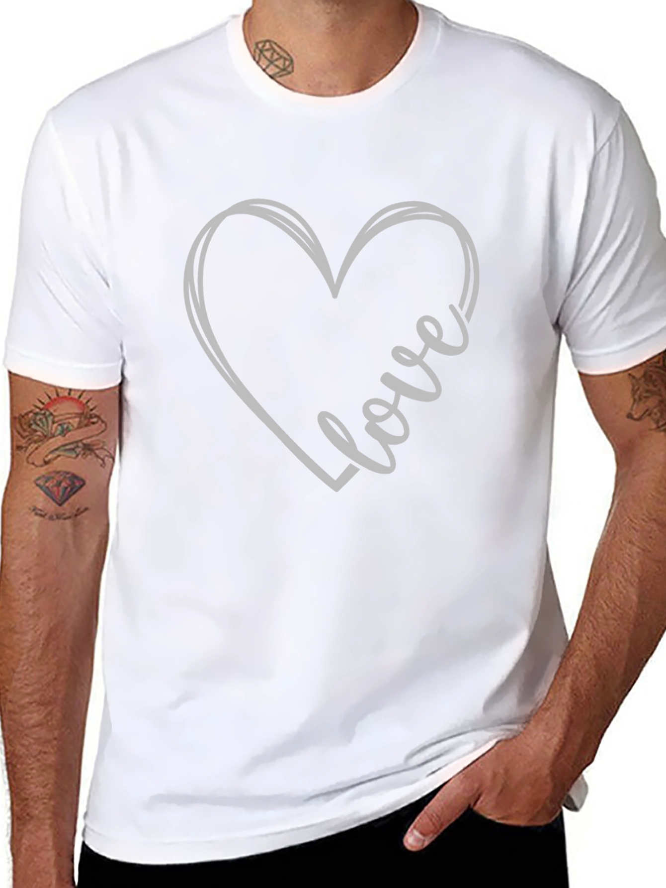 Love Heart Graphic Tee - Stylish Casual Wear