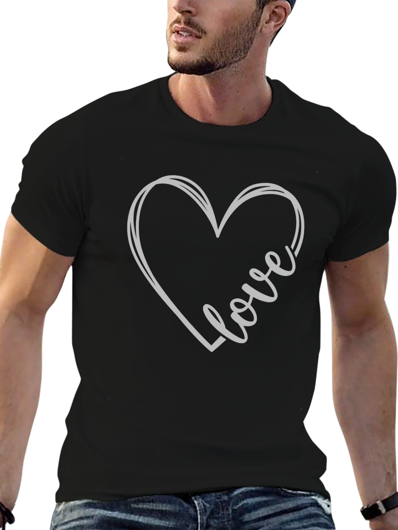 Love Heart Graphic Tee - Stylish Casual Wear