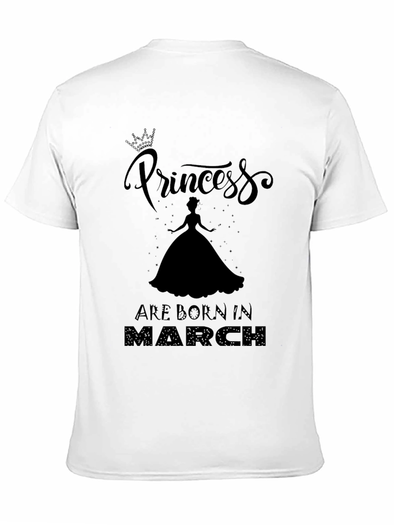 Princess Born in March Black T-Shirt