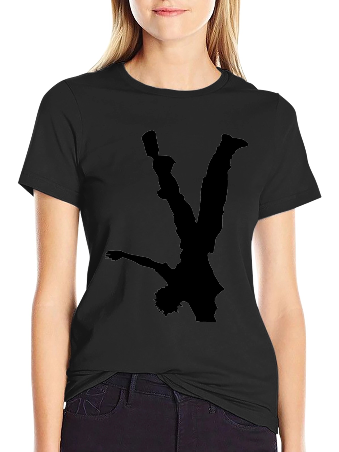 Black T-Shirt with Dancer Silhouette