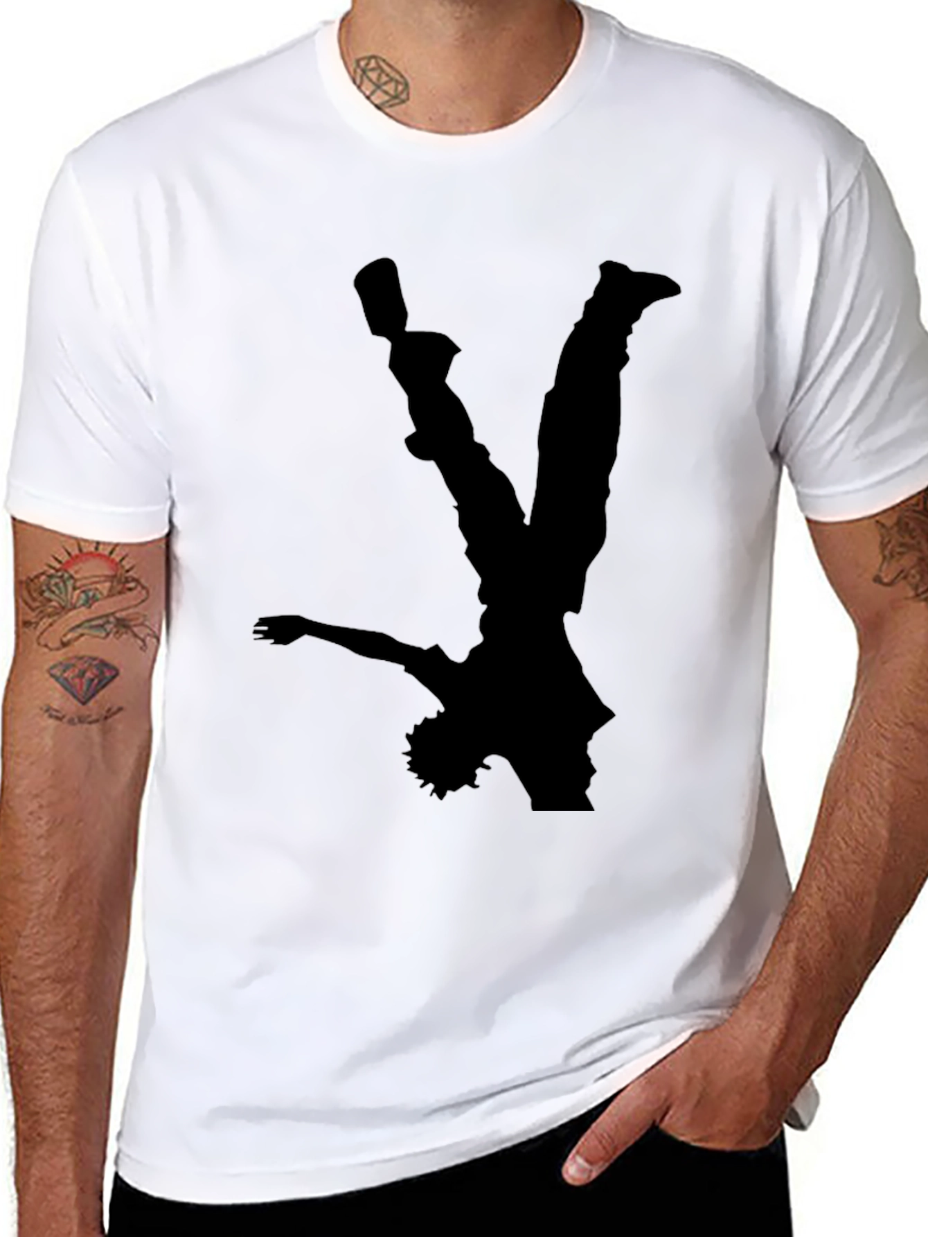 Black T-Shirt with Dancer Silhouette