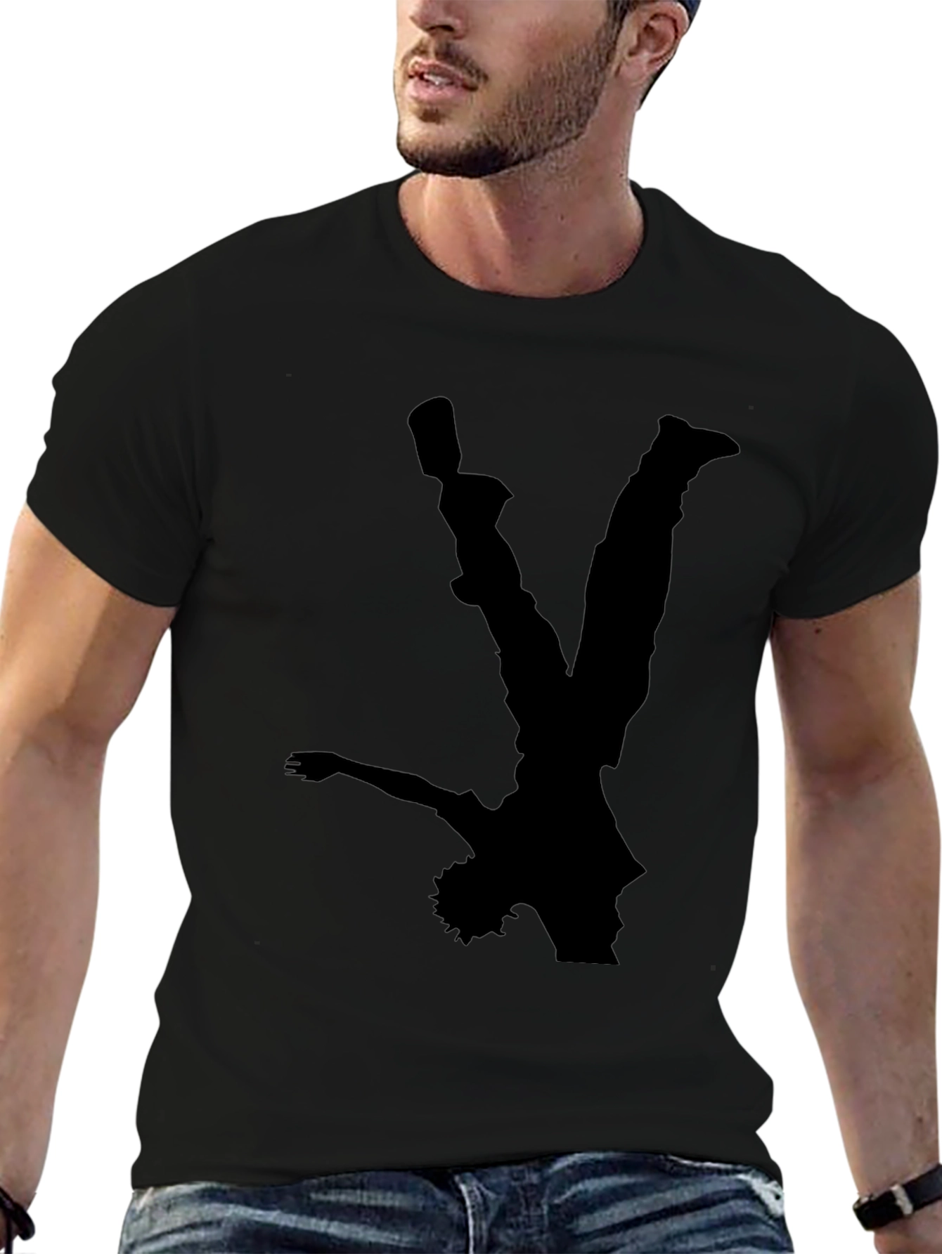Black T-Shirt with Dancer Silhouette