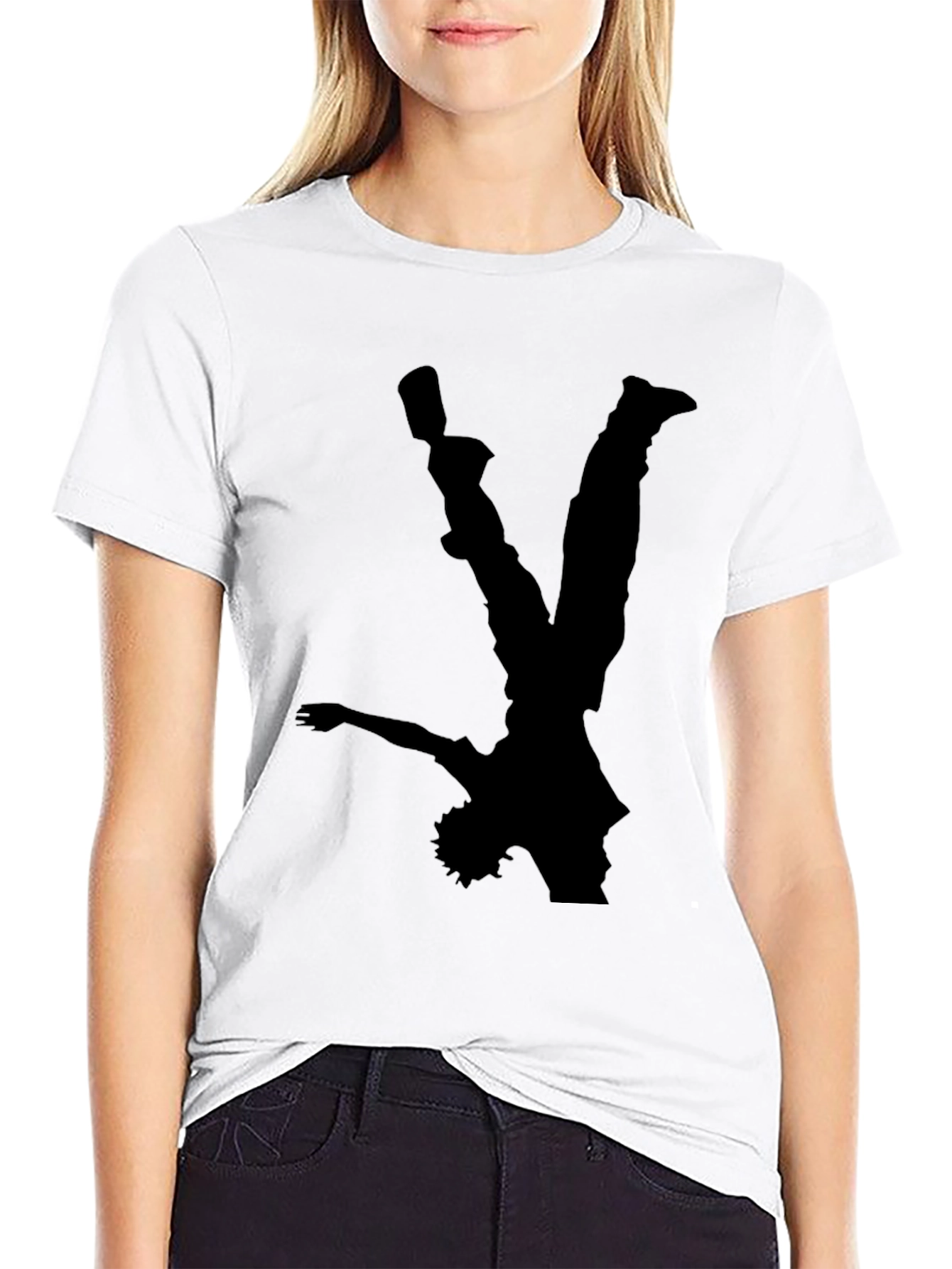 Black T-Shirt with Dancer Silhouette