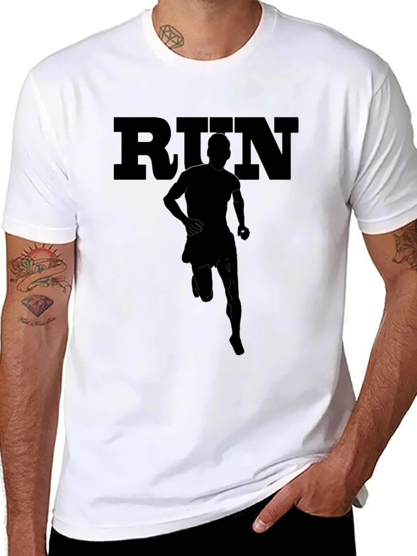 RUN Graphic T-Shirt - Motivational Athlete Tee