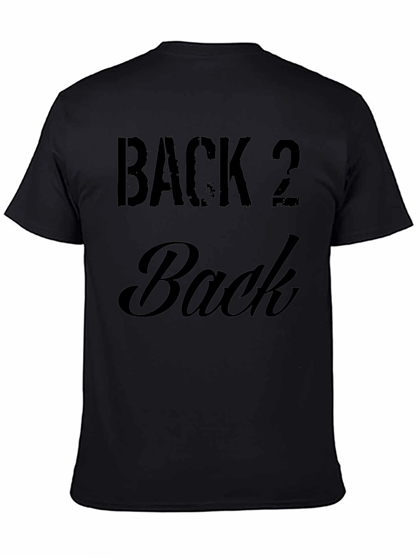 Back 2 Back Graphic T-Shirt - Black Crew Neck