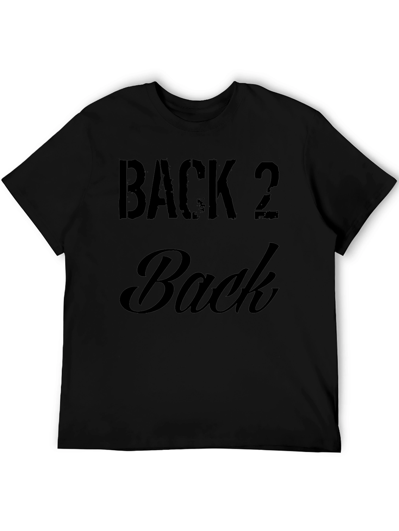 Back 2 Back Graphic T-Shirt - Black Crew Neck