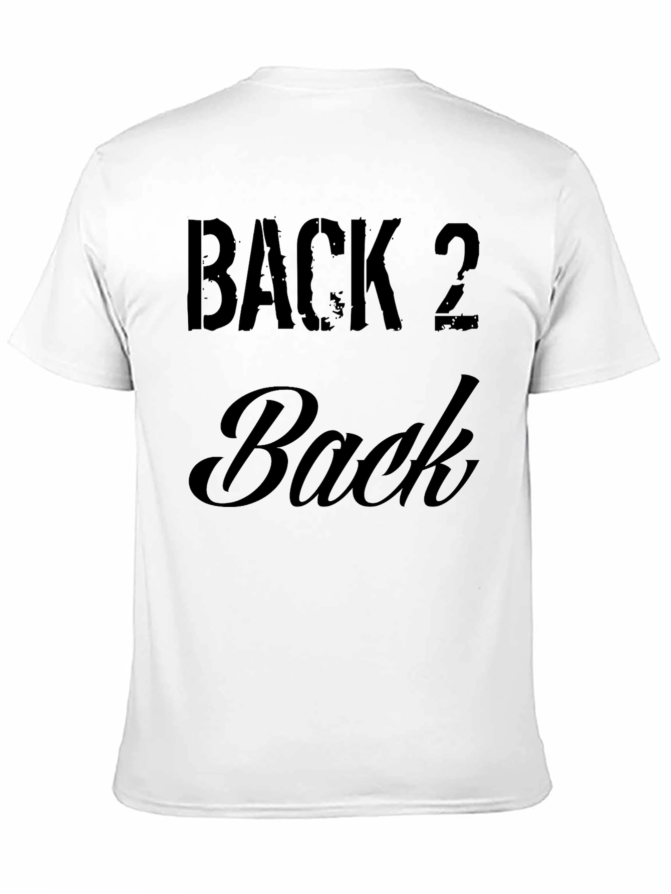 Back 2 Back Graphic T-Shirt - Black Crew Neck