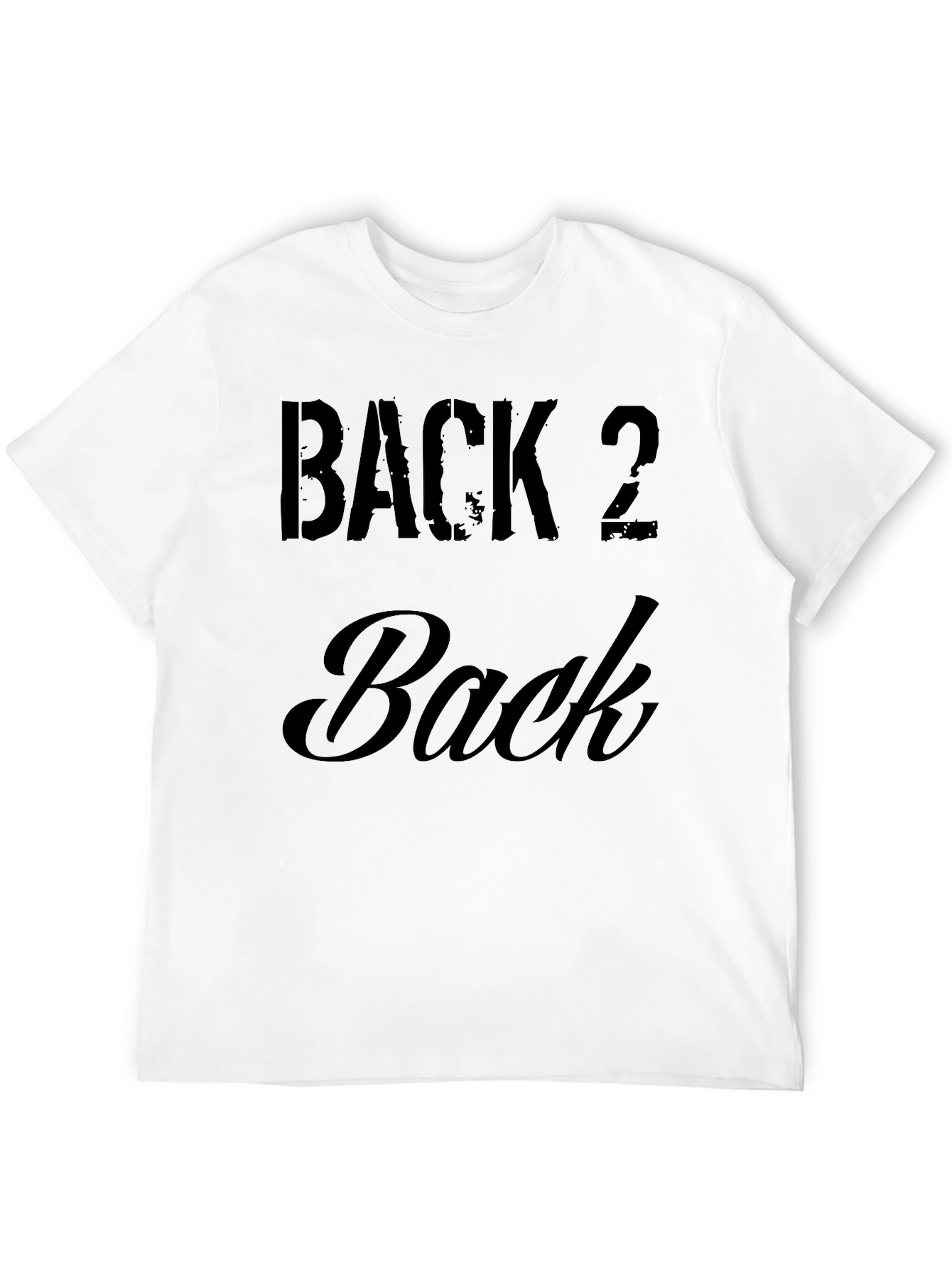Back 2 Back Graphic T-Shirt - Black Crew Neck