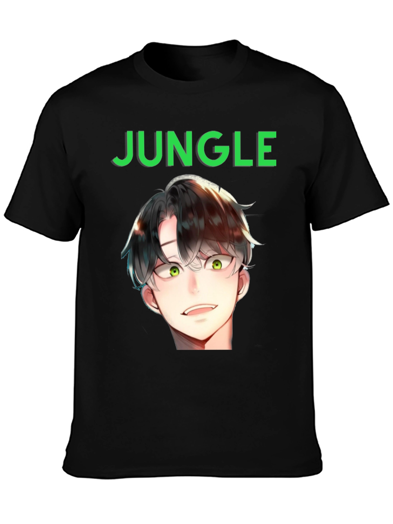 Jungle Anime Graphic Tee - Black