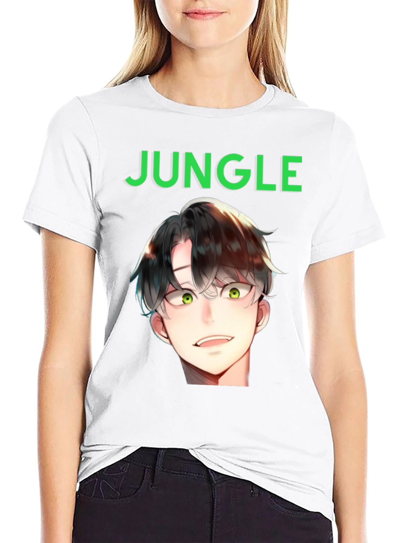 Jungle Anime Graphic Tee - Black