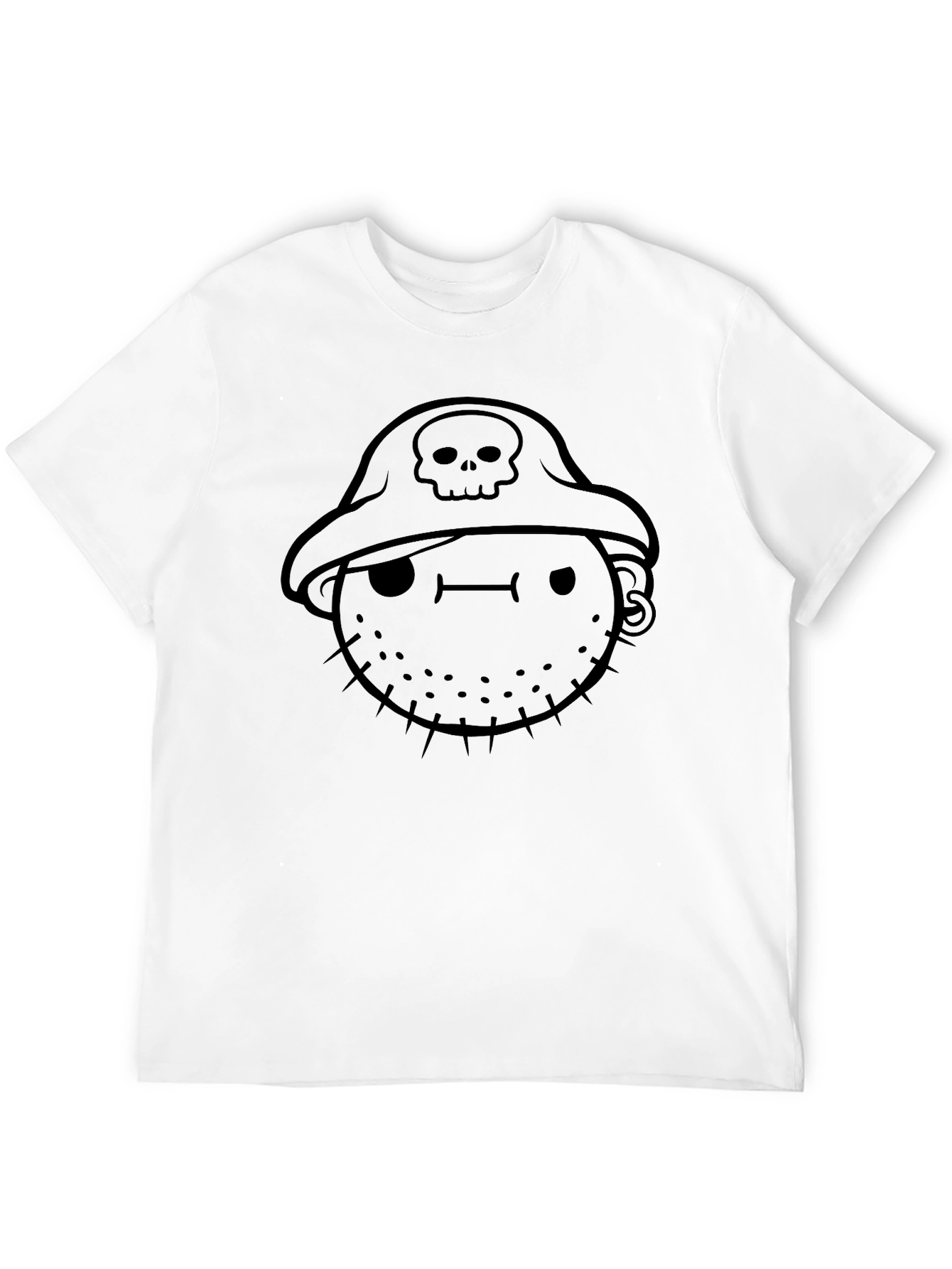 Pirate Graphic Tee - Black Cotton Casual Shirt