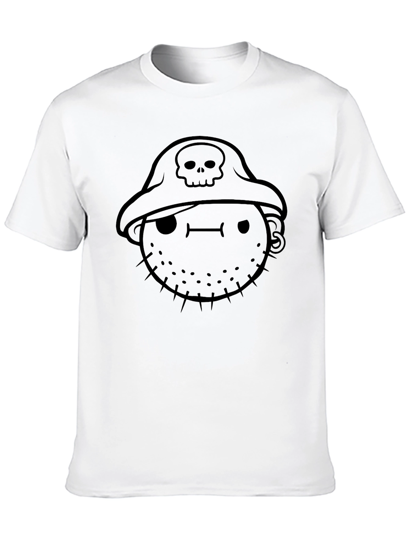 Pirate Graphic Tee - Black Cotton Casual Shirt