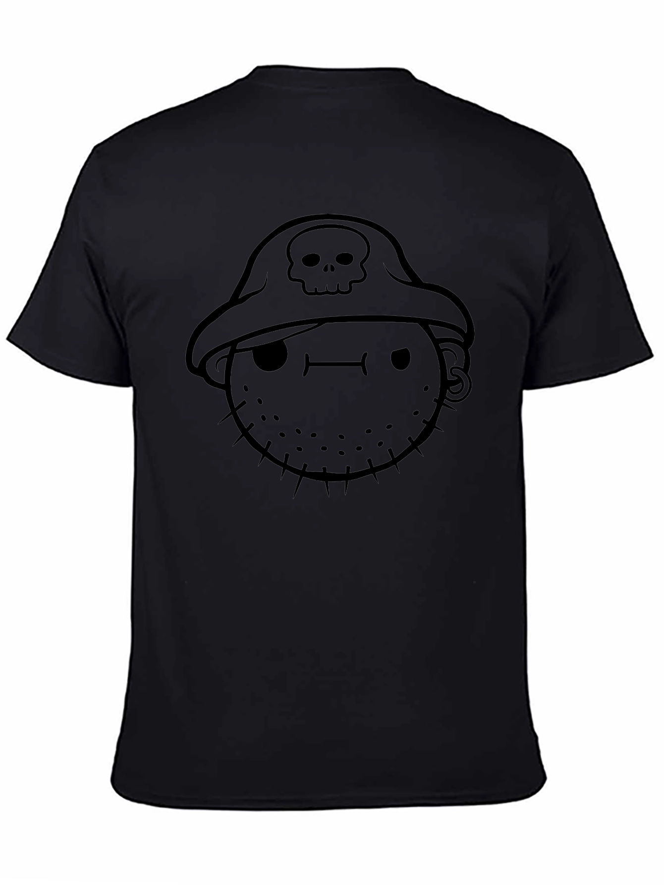 Pirate Graphic Tee - Black Cotton Casual Shirt