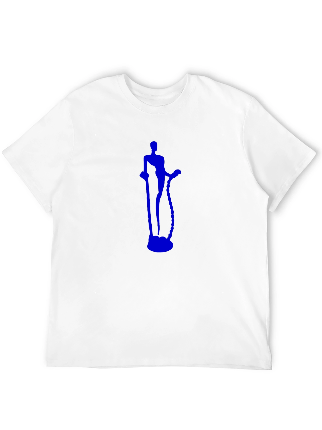 Black Tee with Blue Figure Graphic