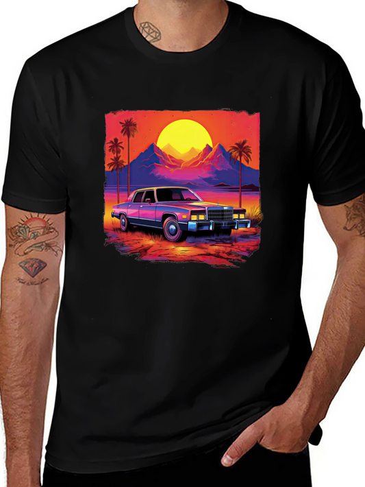 Retro Sunset Car Graphic Tee