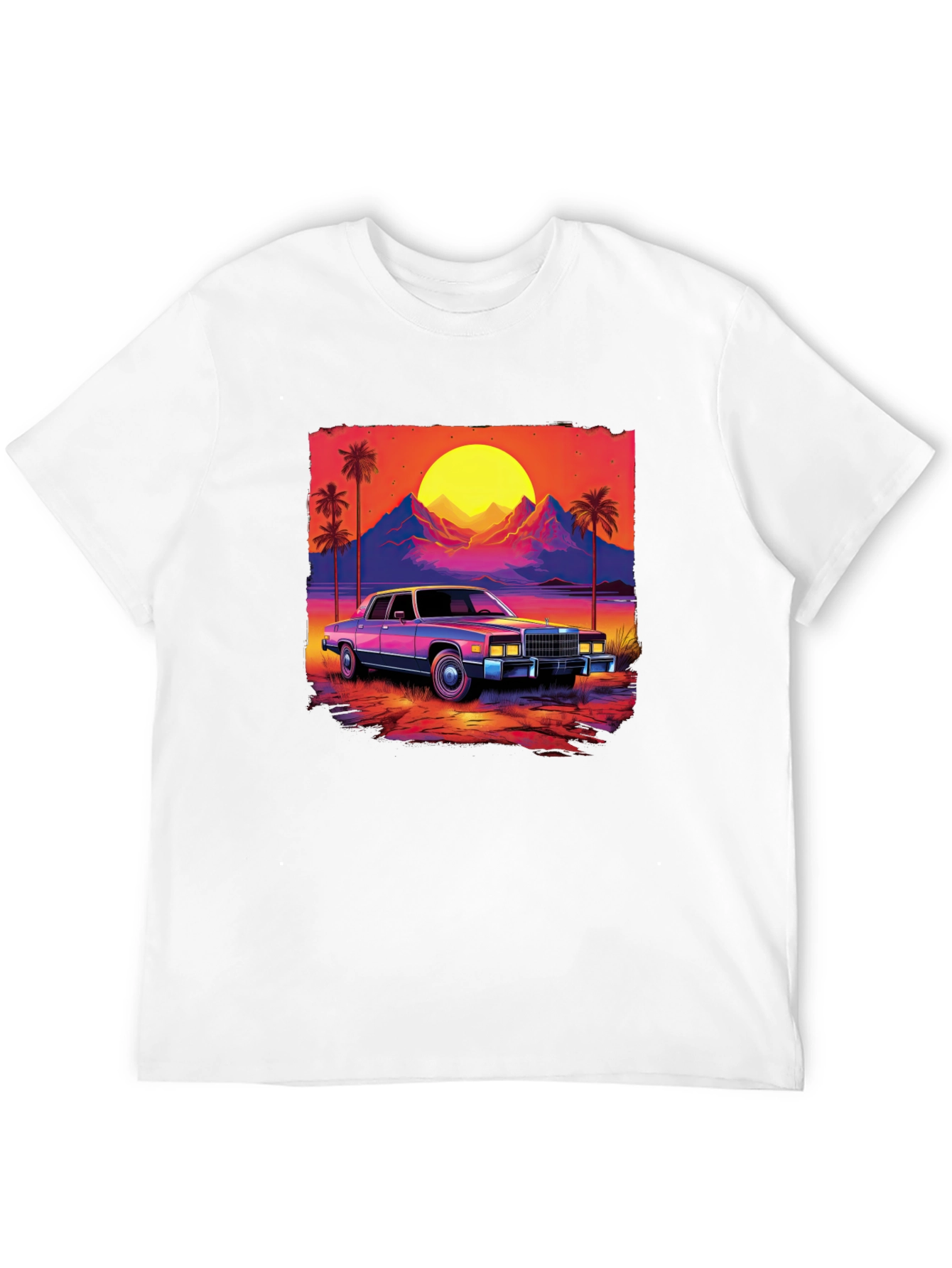 Retro Sunset Car Graphic Tee