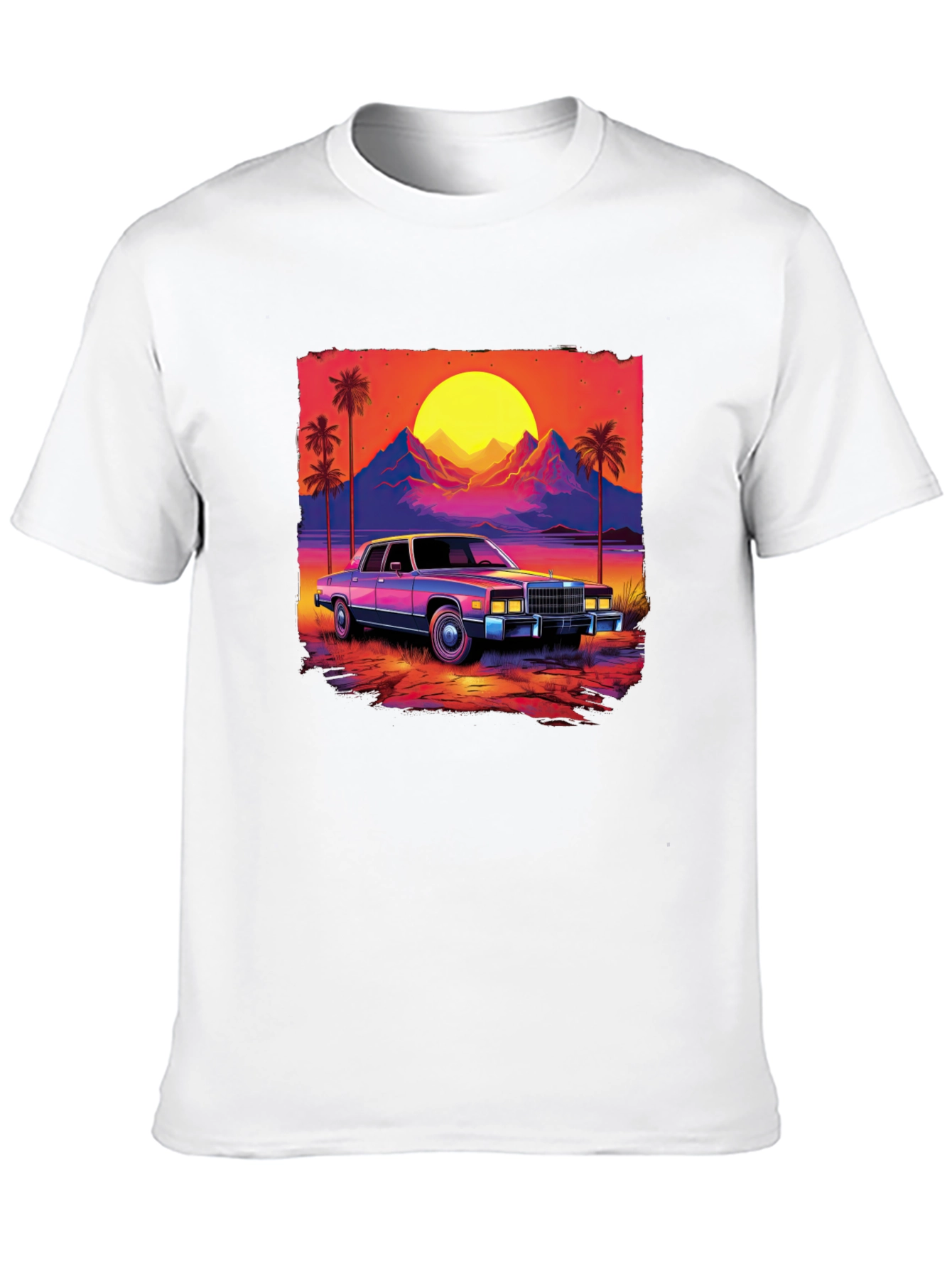 Retro Sunset Car Graphic Tee