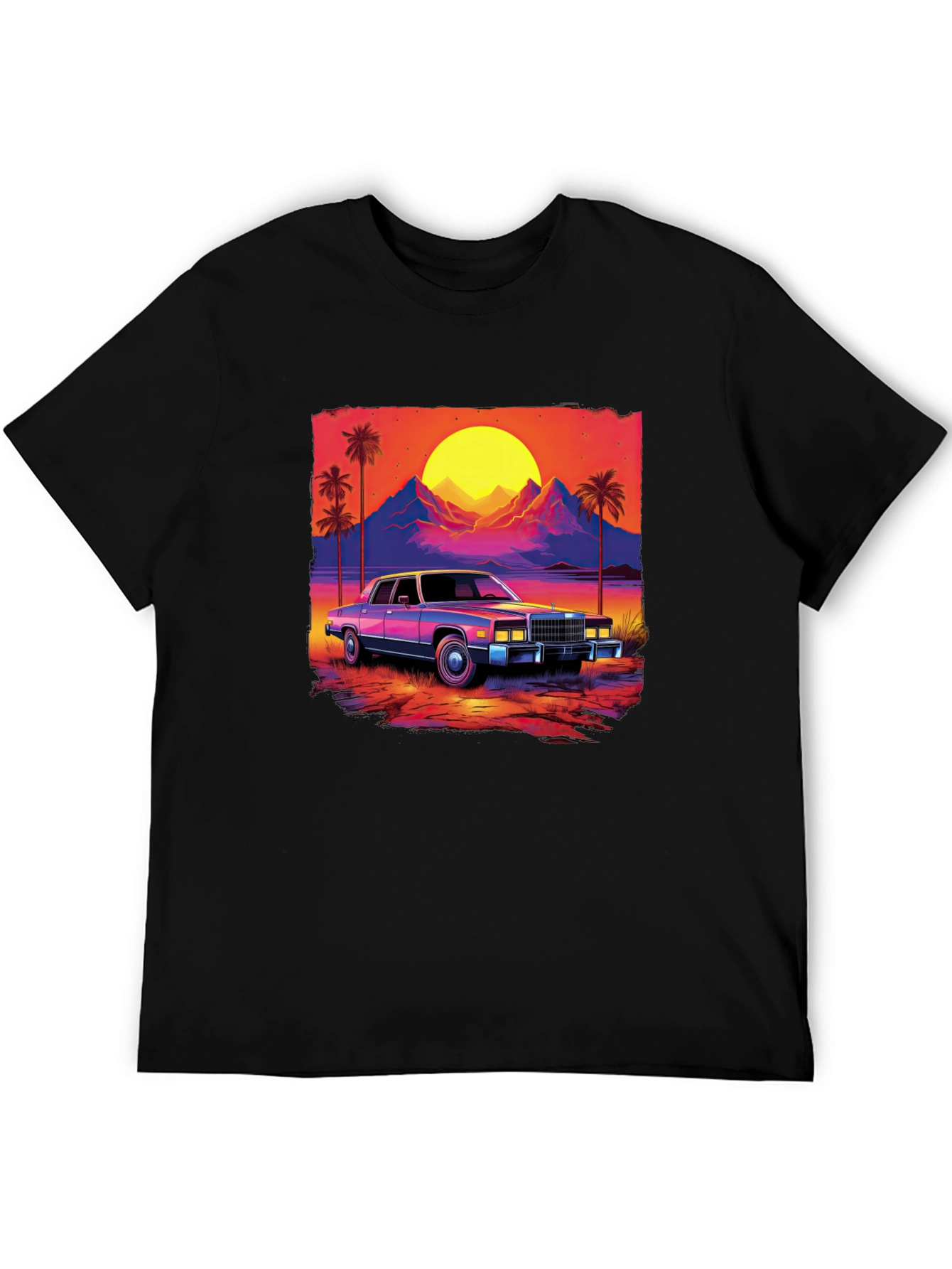 Retro Sunset Car Graphic Tee