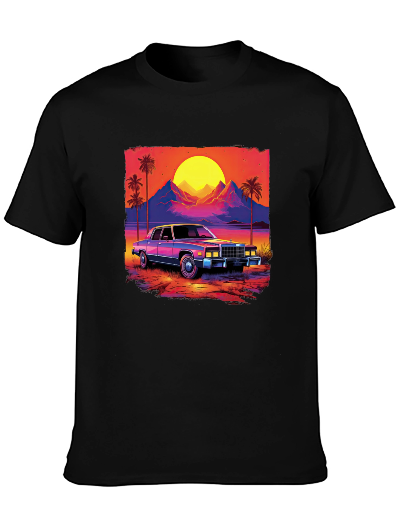 Retro Sunset Car Graphic Tee