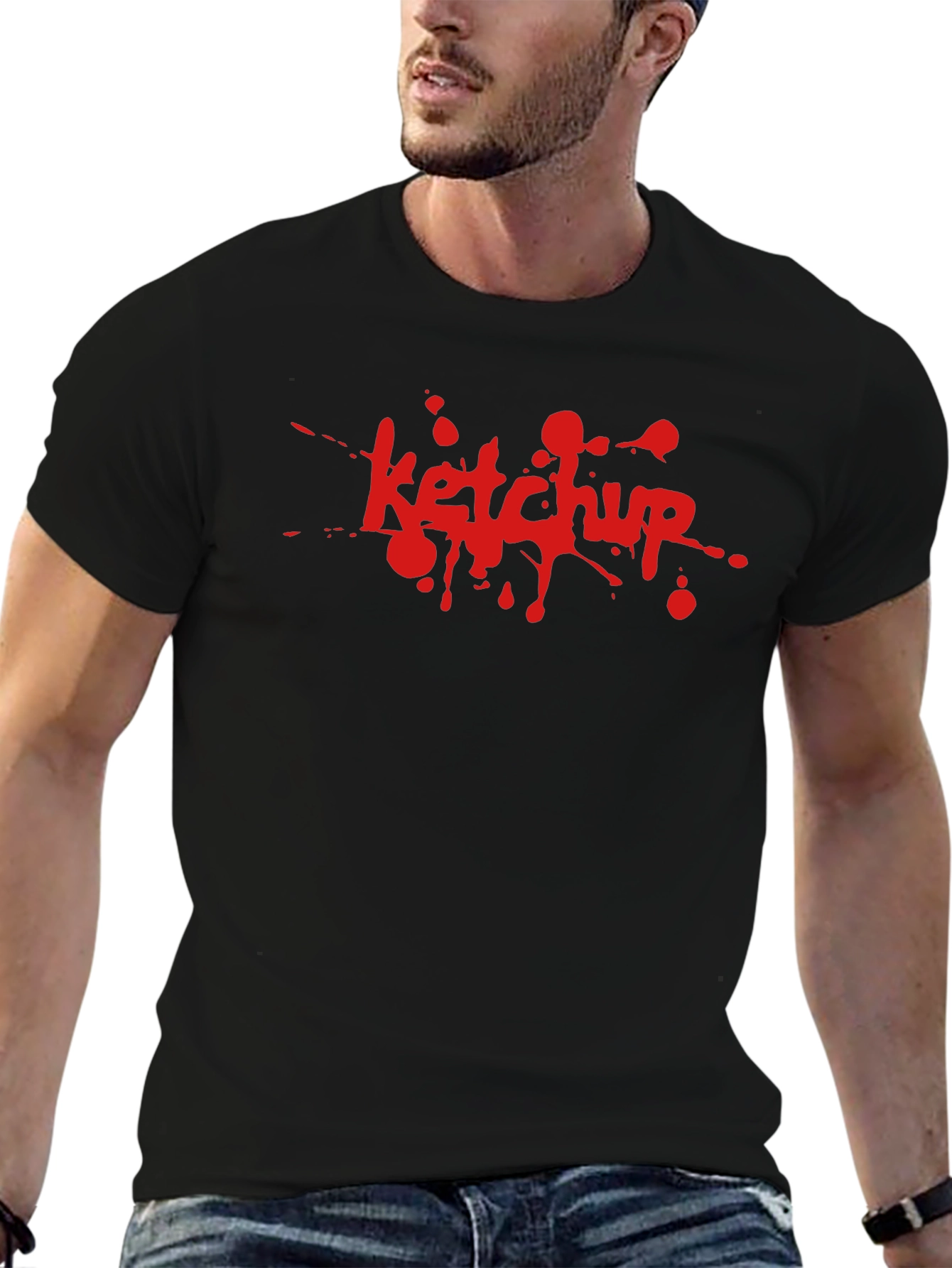Ketchup Splatter Graphic T-Shirt - Novelty Tee