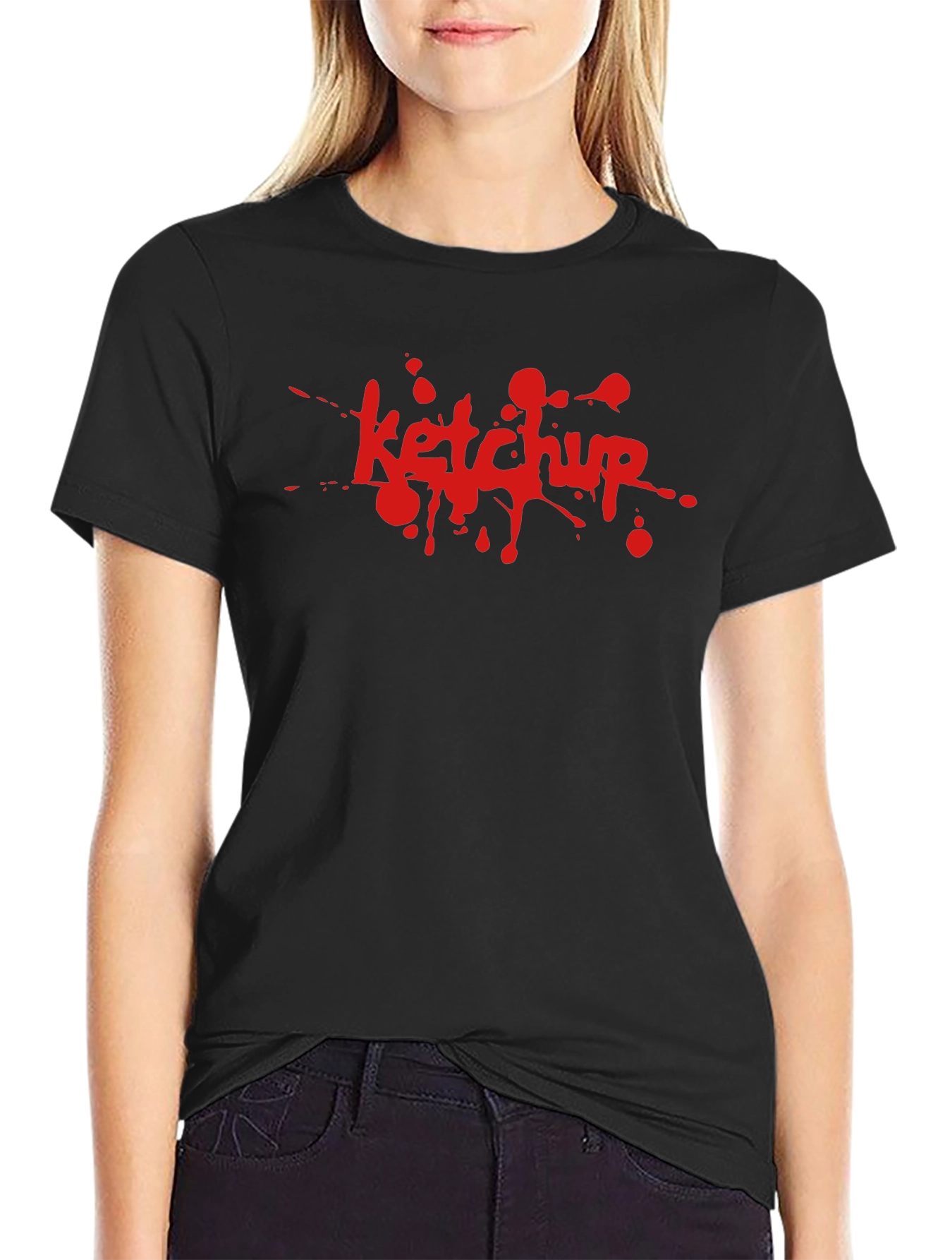 Ketchup Splatter Graphic T-Shirt - Novelty Tee