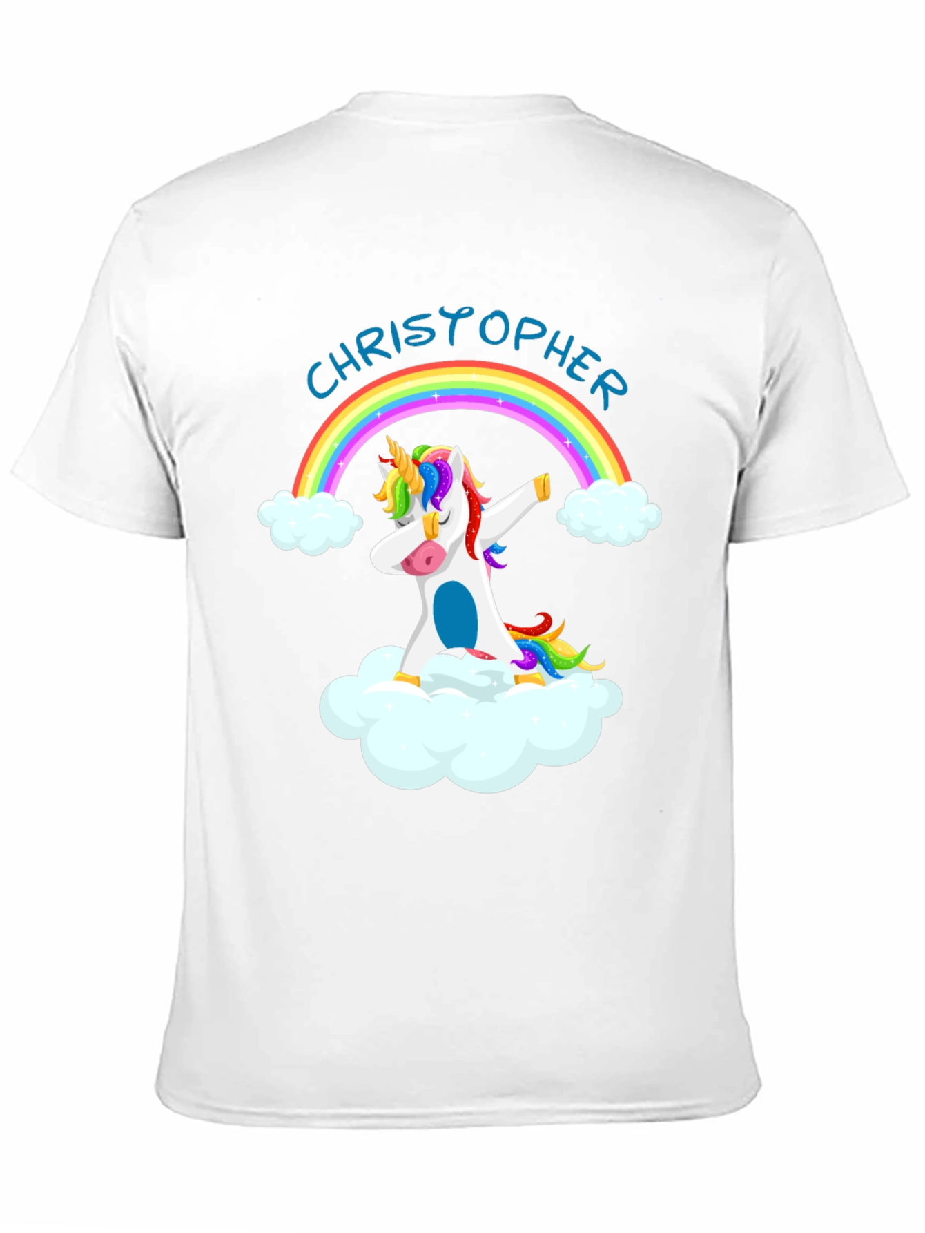 Personalized Unicorn Rainbow Dabbing Graphic T-Shirt
