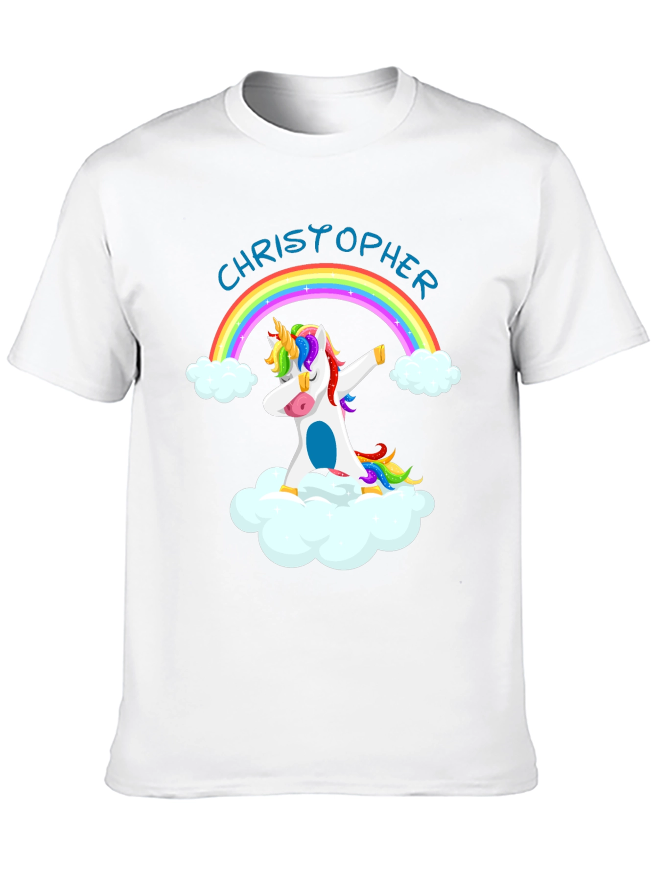 Personalized Unicorn Rainbow Dabbing Graphic T-Shirt