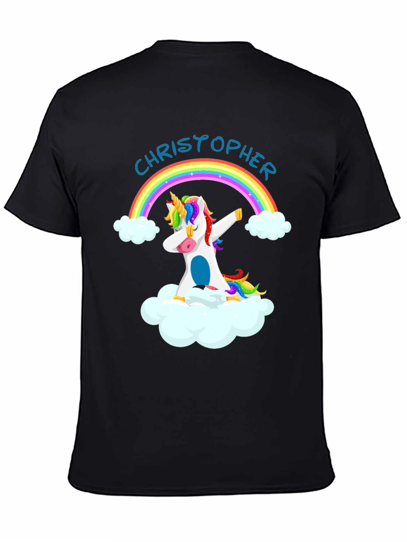 Personalized Unicorn Rainbow Dabbing Graphic T-Shirt