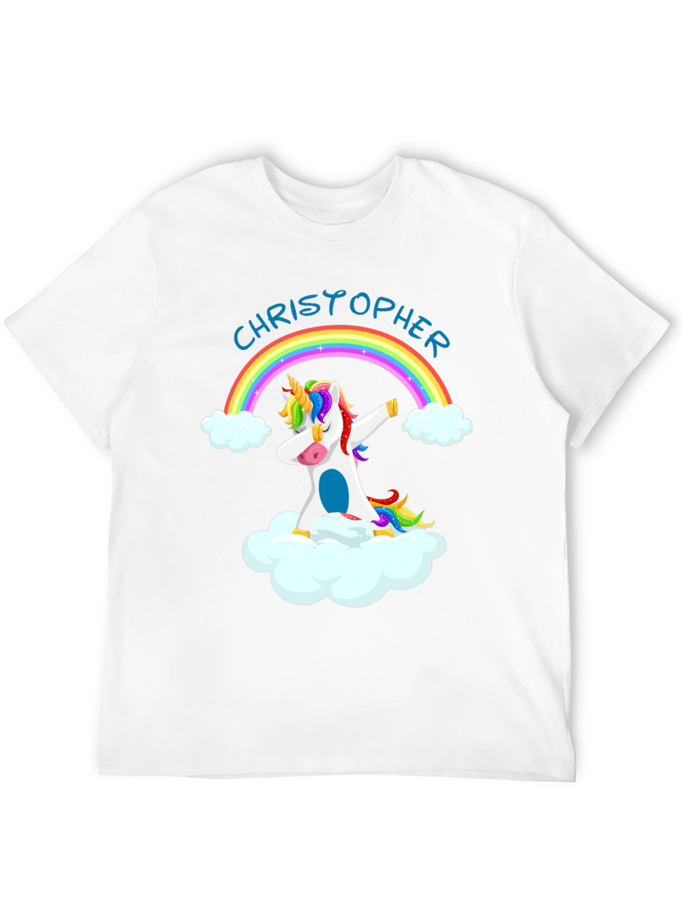 Personalized Unicorn Rainbow Dabbing Graphic T-Shirt