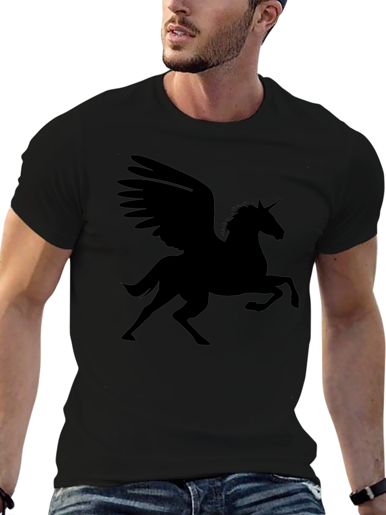 Pegasus Graphic Tee - Black Cotton Blend