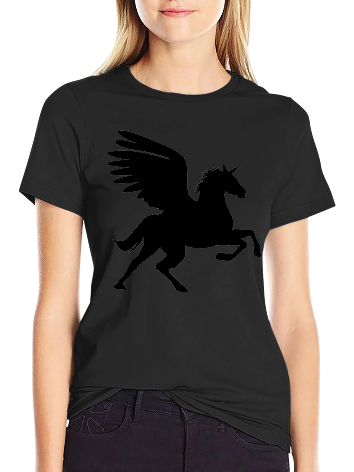 Pegasus Graphic Tee - Black Cotton Blend