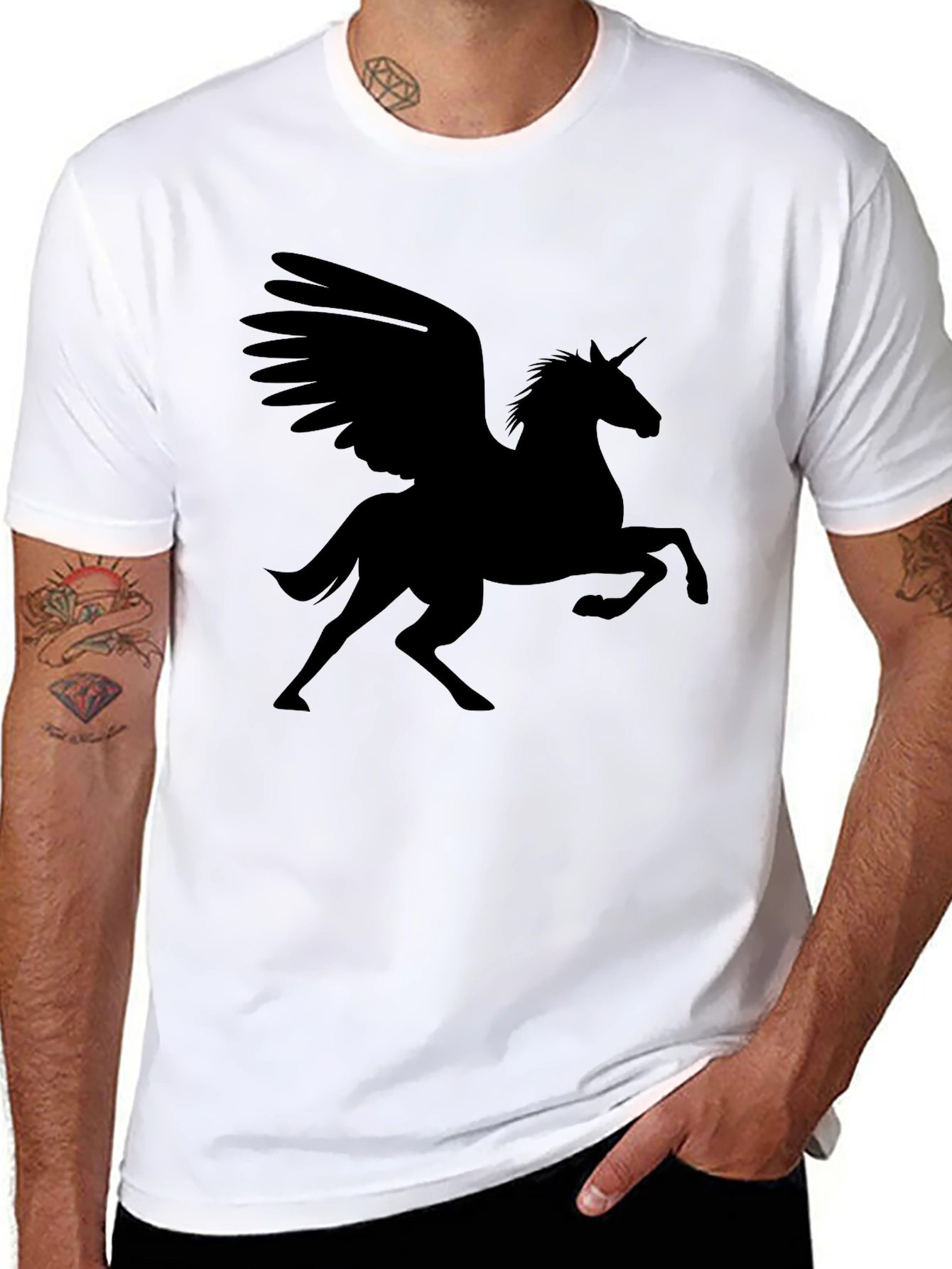 Pegasus Graphic Tee - Black Cotton Blend