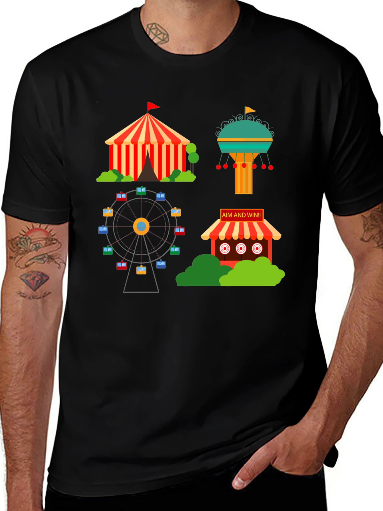 Amusement Park Graphic Tee - Fun Carnival Shirt