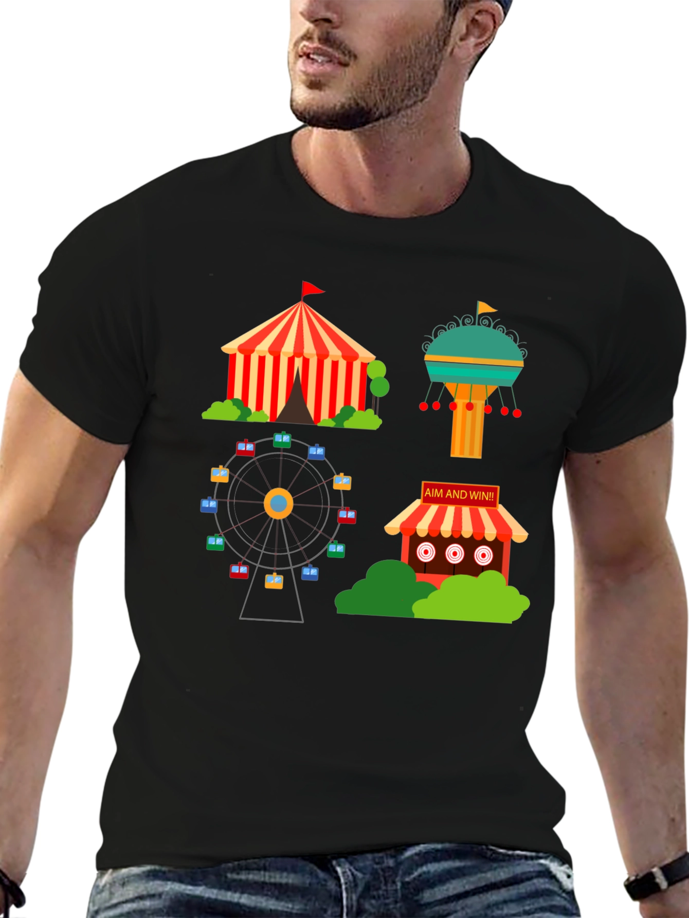 Amusement Park Graphic Tee - Fun Carnival Shirt