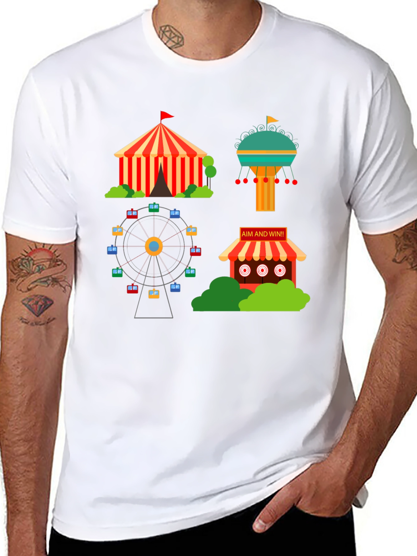 Amusement Park Graphic Tee - Fun Carnival Shirt