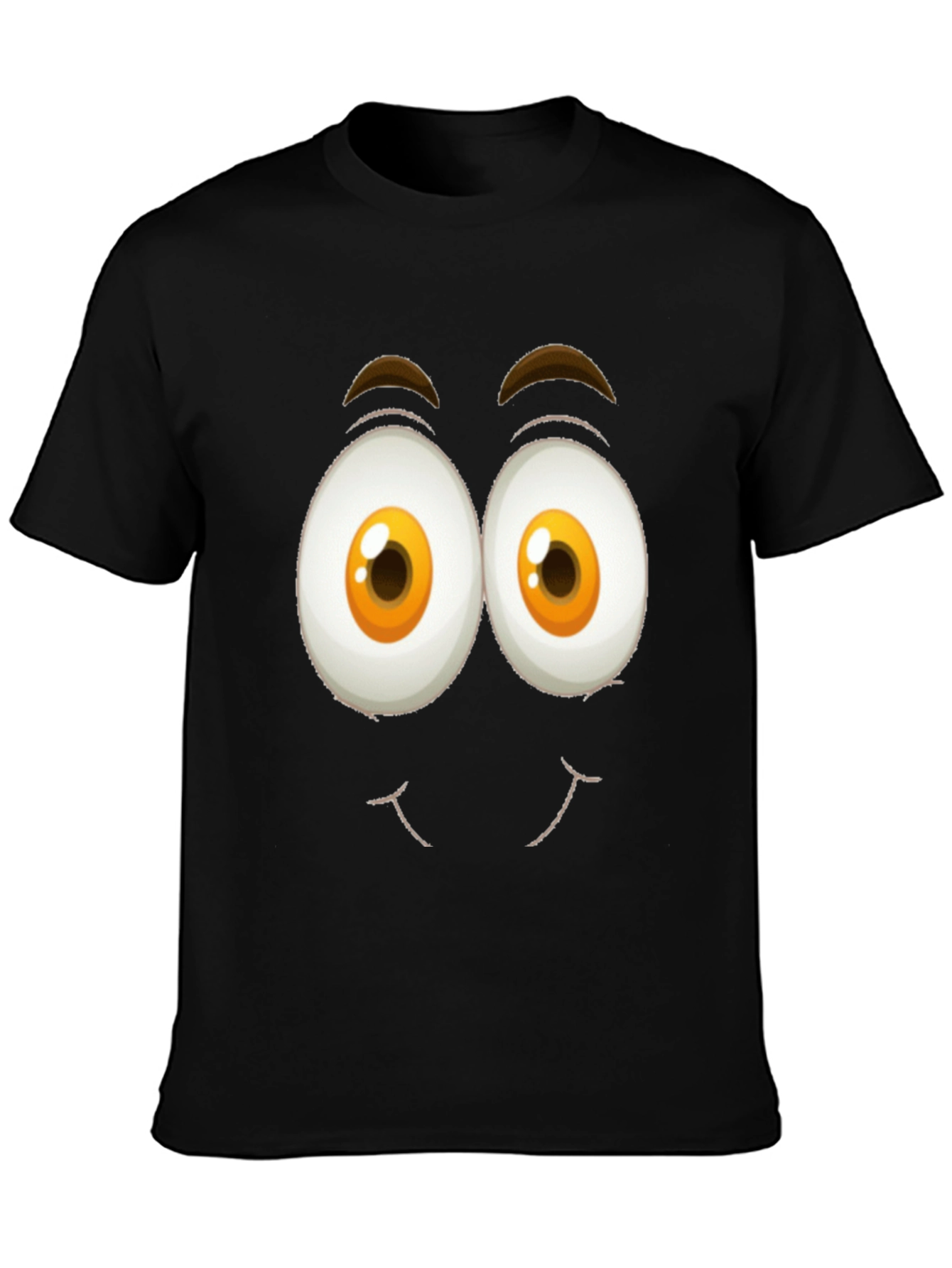 Funny Face Graphic Tee - Black Cotton T-Shirt