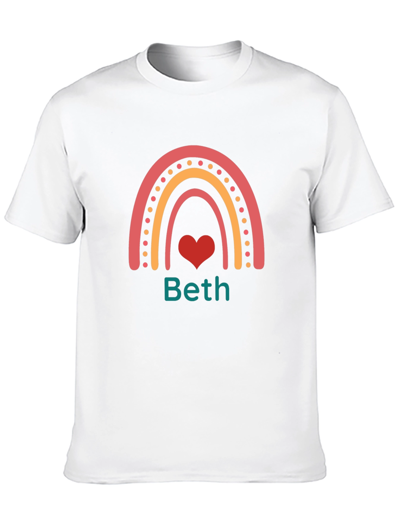 Rainbow Heart Personalized Tee