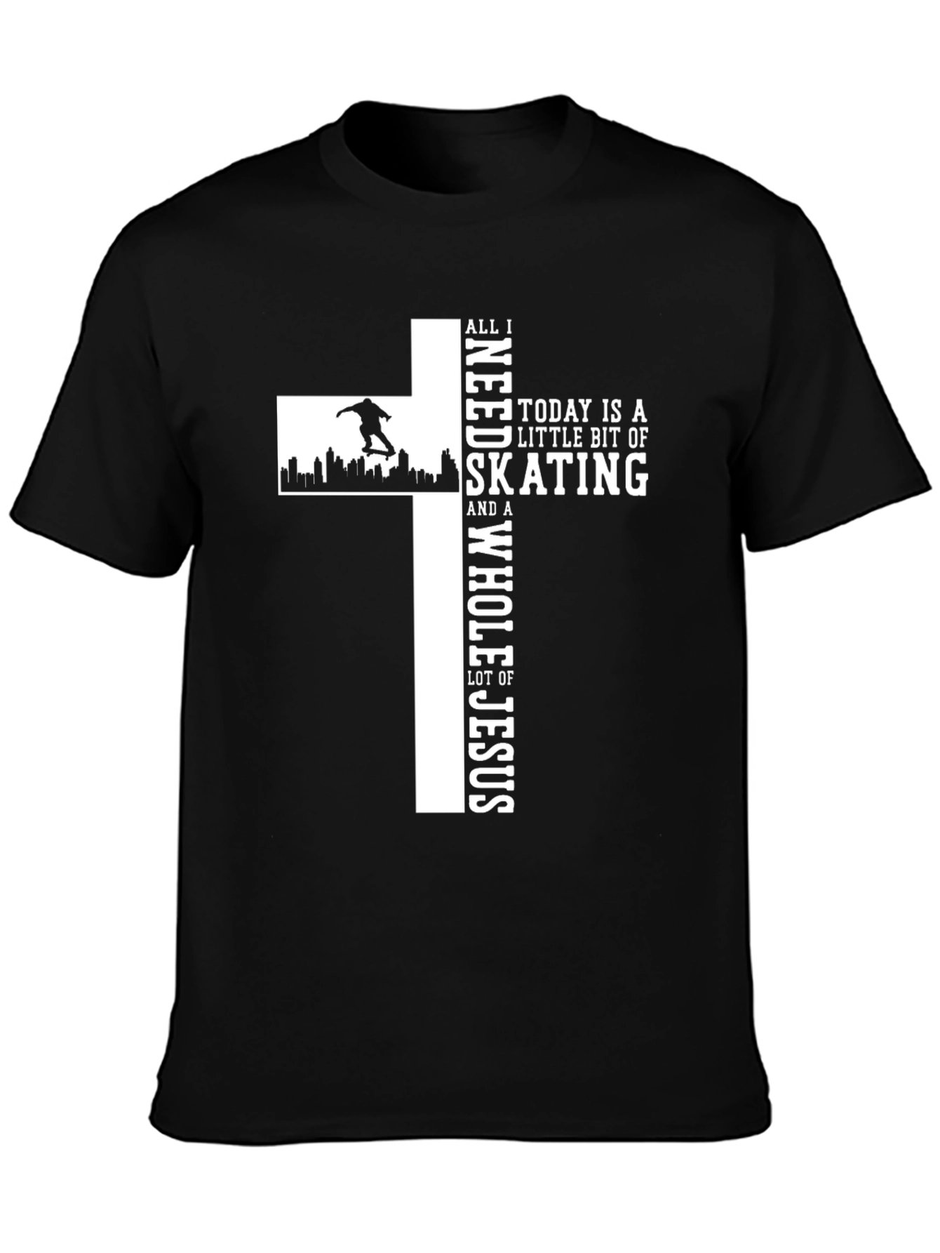 Skating and Jesus Graphic T-Shirt