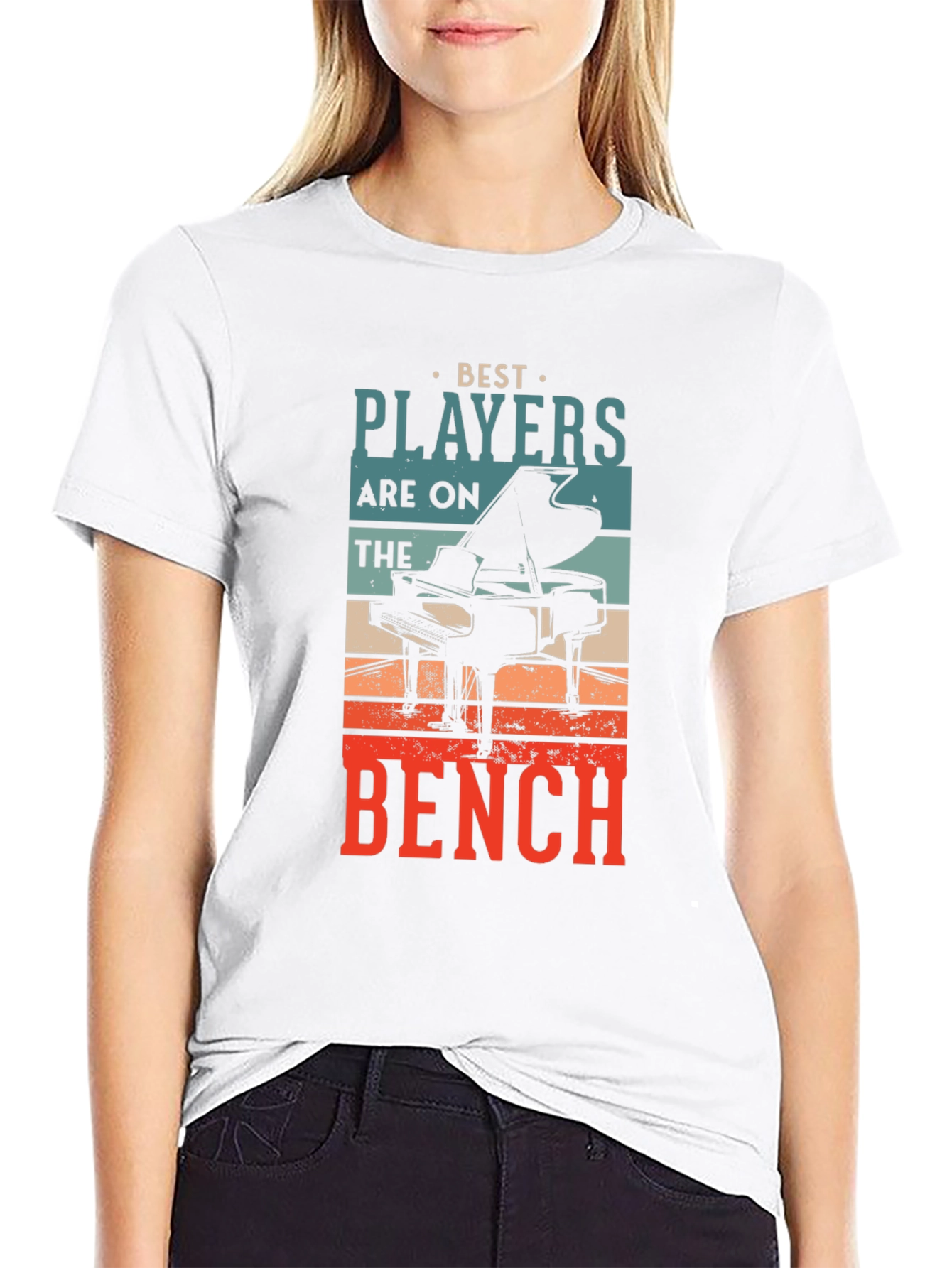 Piano Player Graphic T-Shirt: Best Players on the Bench