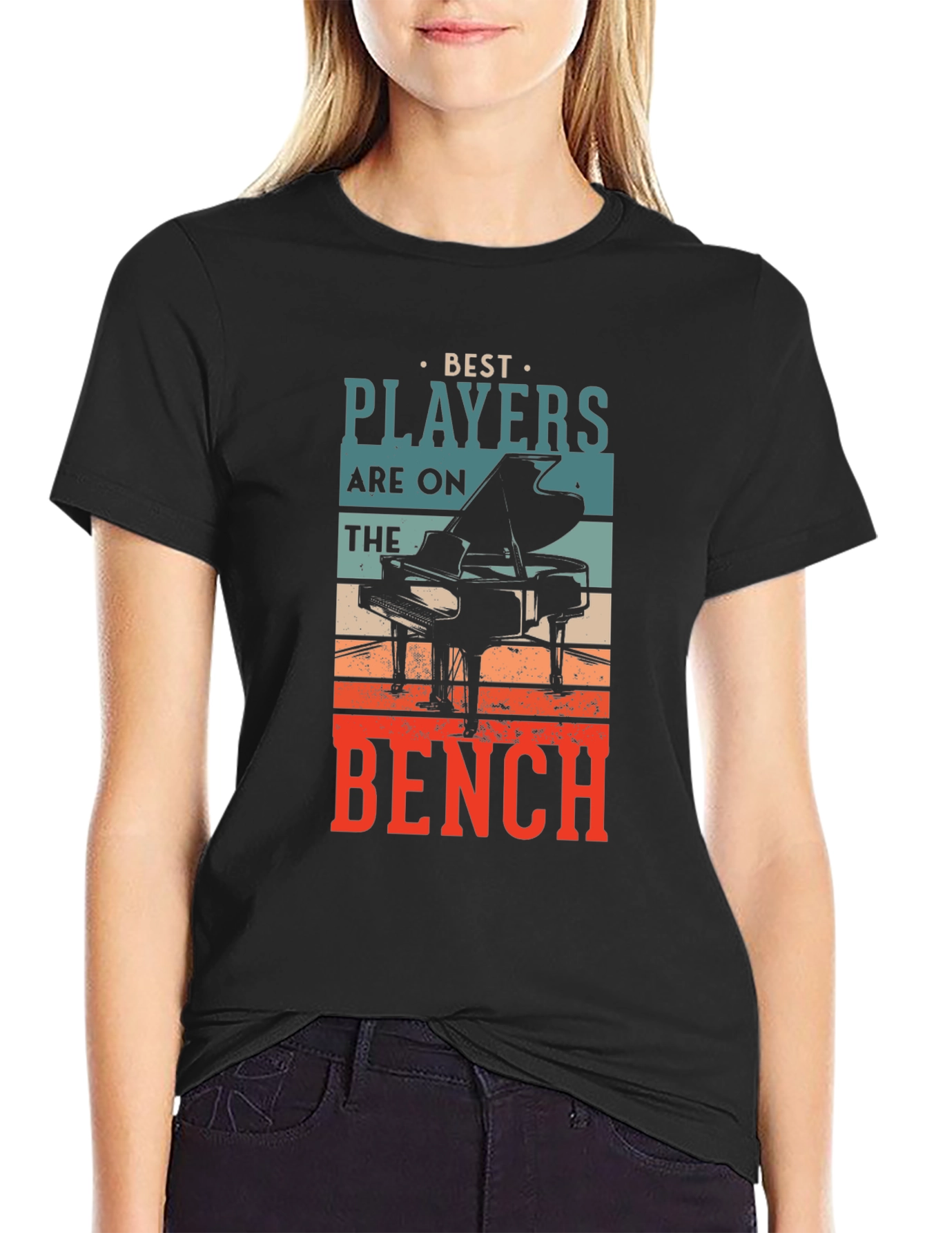 Piano Player Graphic T-Shirt: Best Players on the Bench