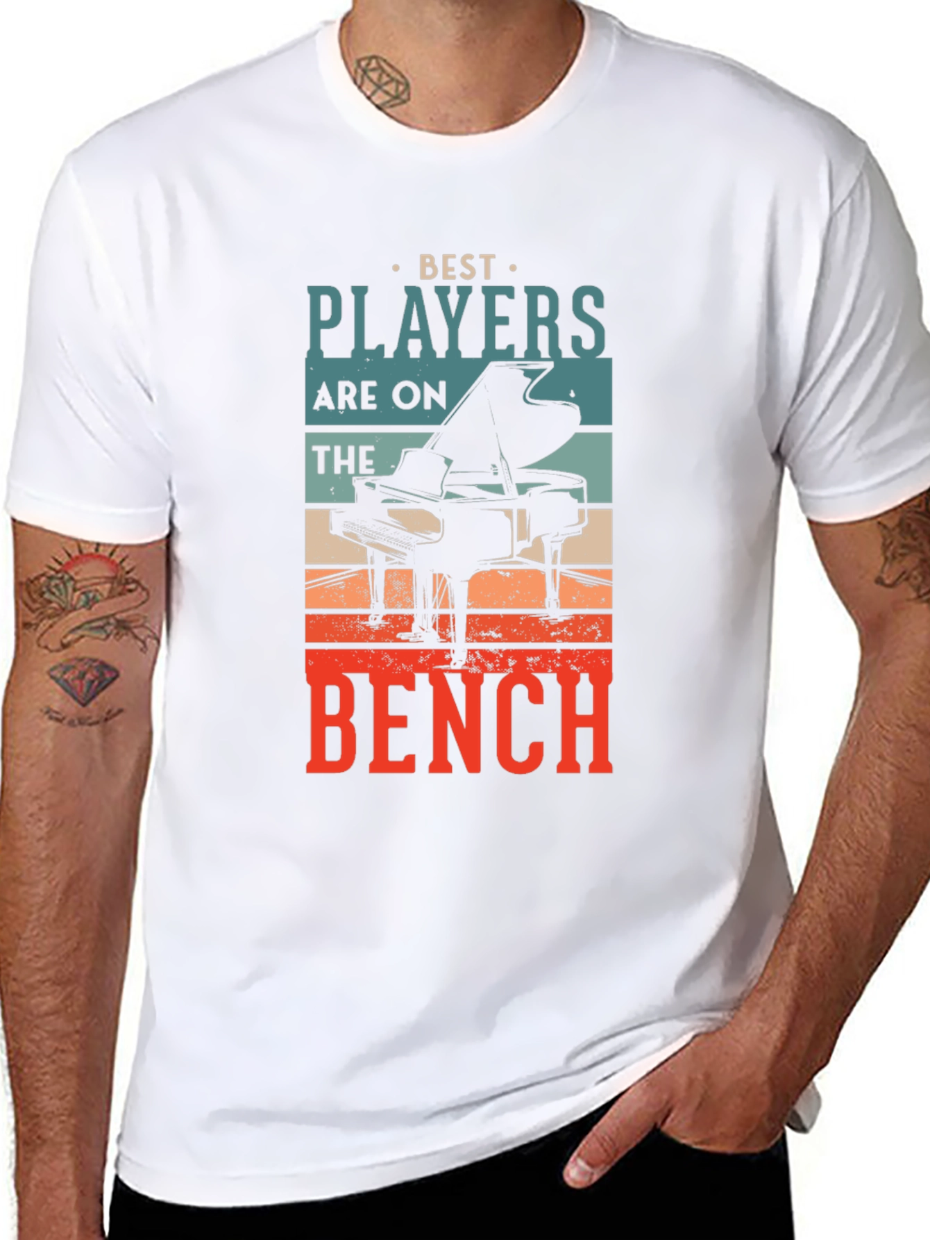 Piano Player Graphic T-Shirt: Best Players on the Bench