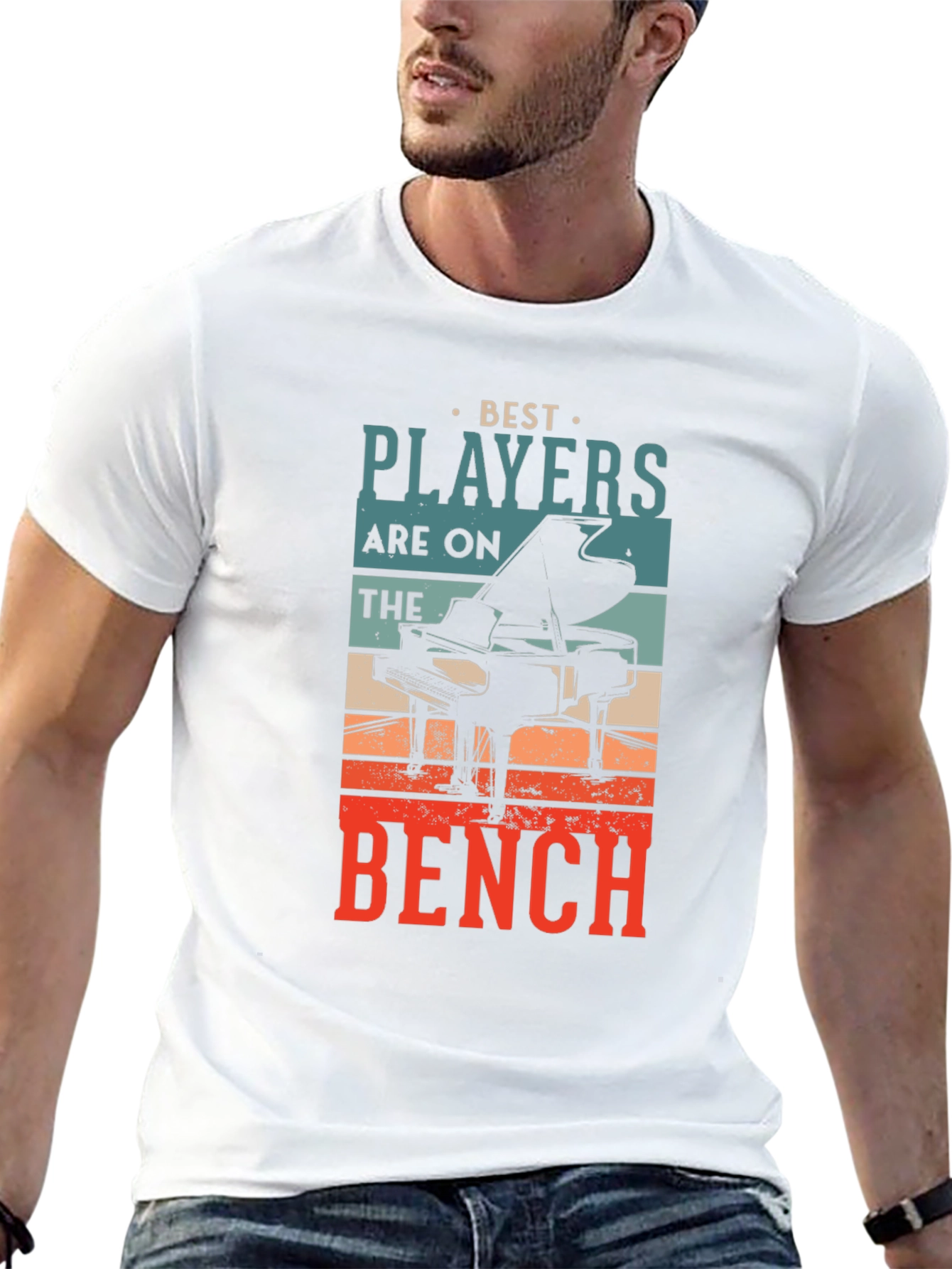 Piano Player Graphic T-Shirt: Best Players on the Bench