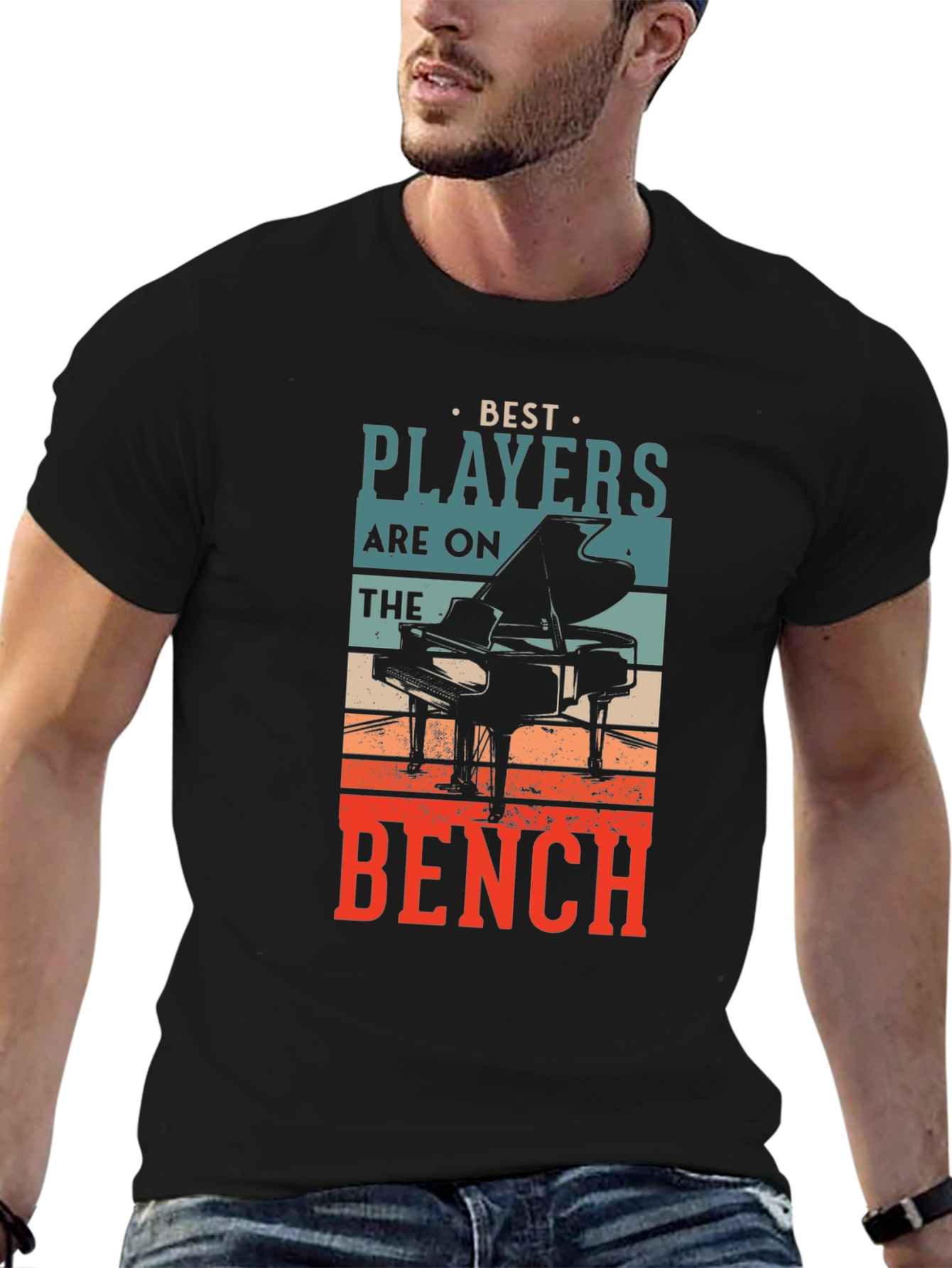 Piano Player Graphic T-Shirt: Best Players on the Bench