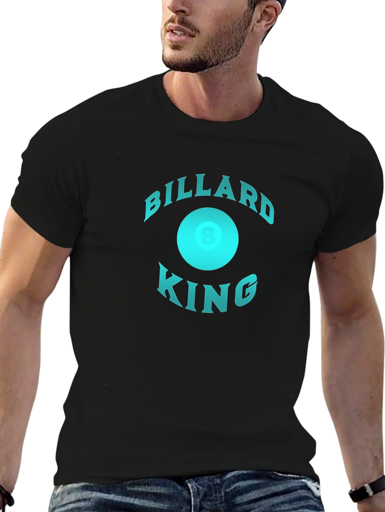 Billiard King Graphic T-Shirt - Black Cotton Tee