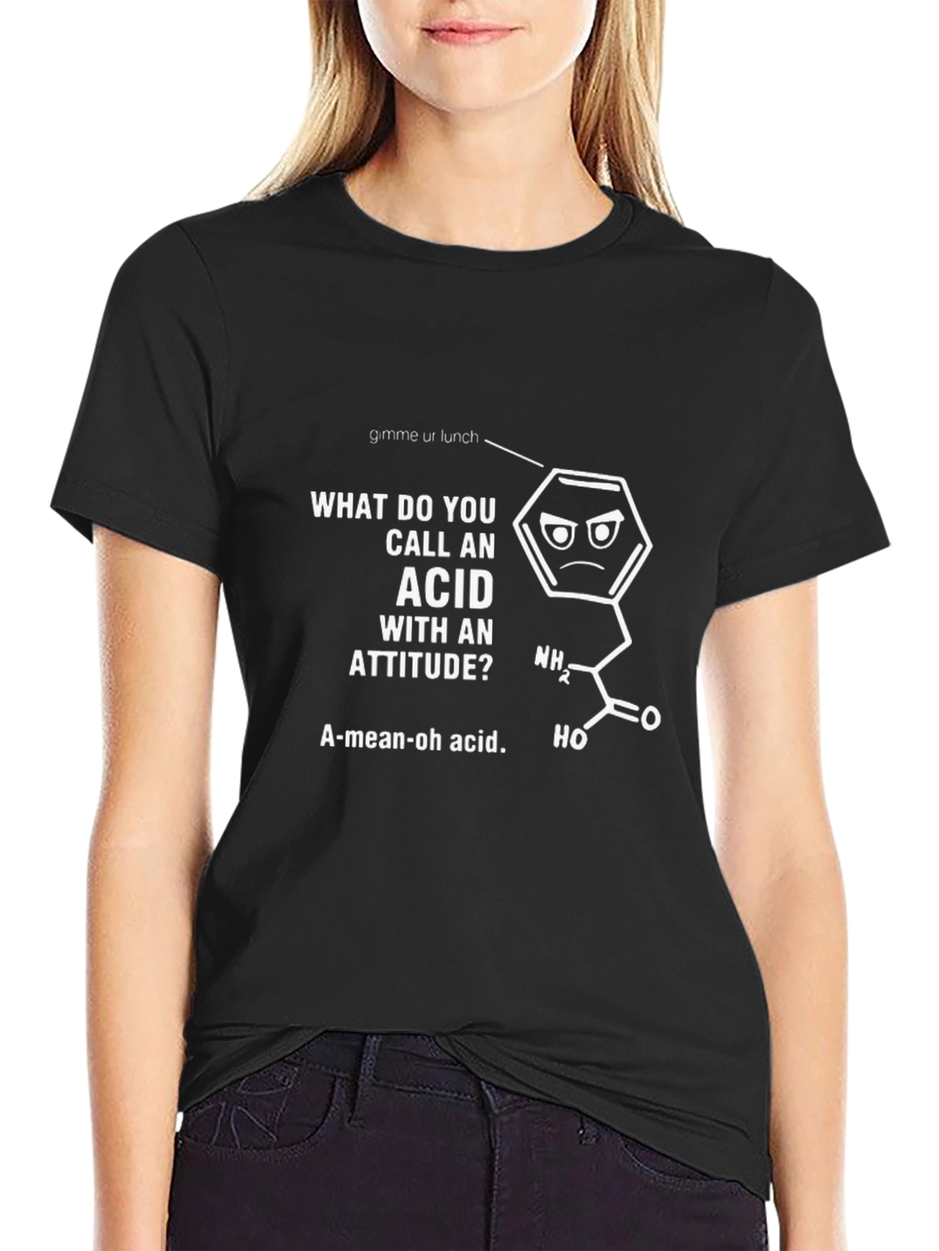 Funny Chemistry Pun T-Shirt - Amino Acid Attitude