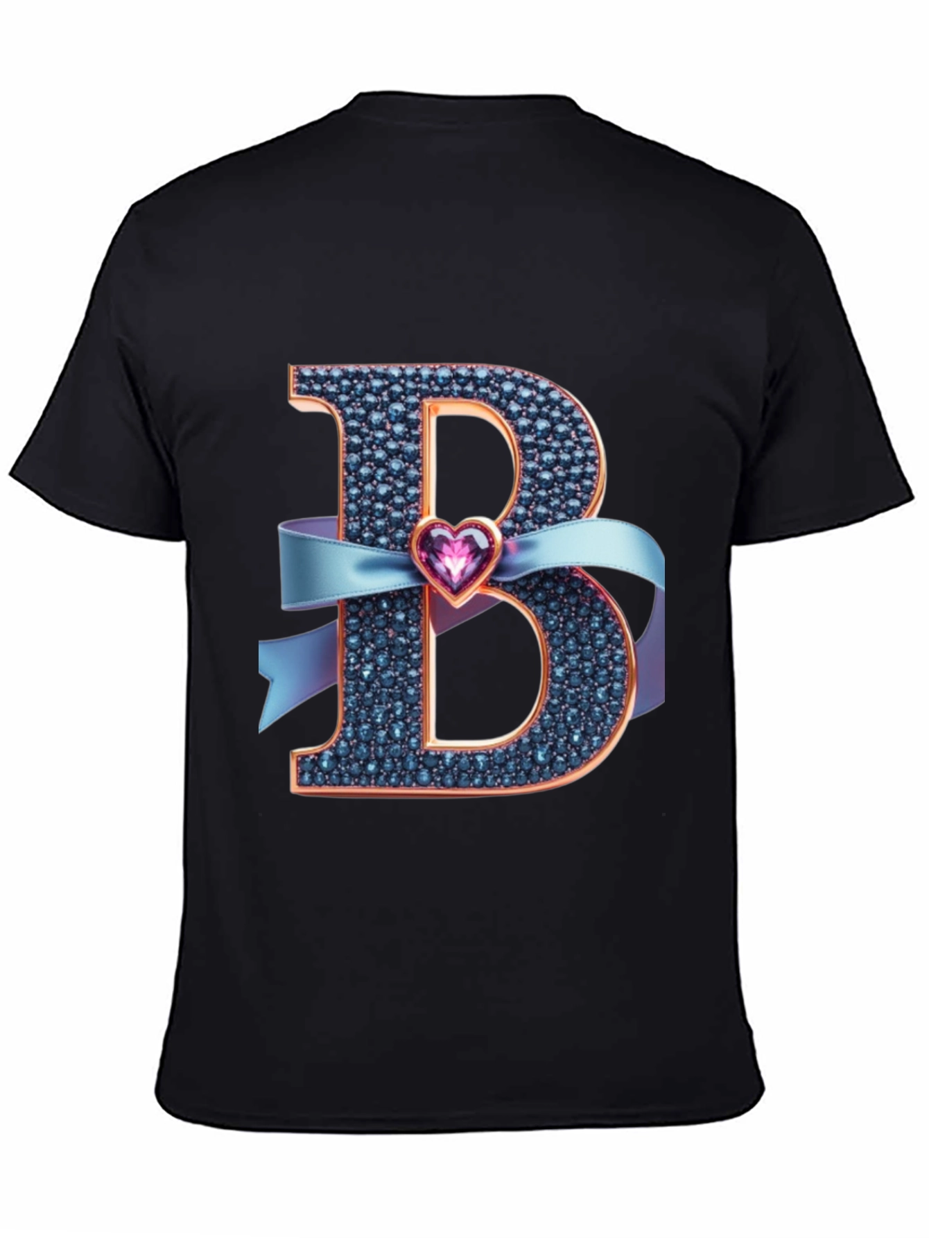 B Initial Heart Ribbon T-Shirt